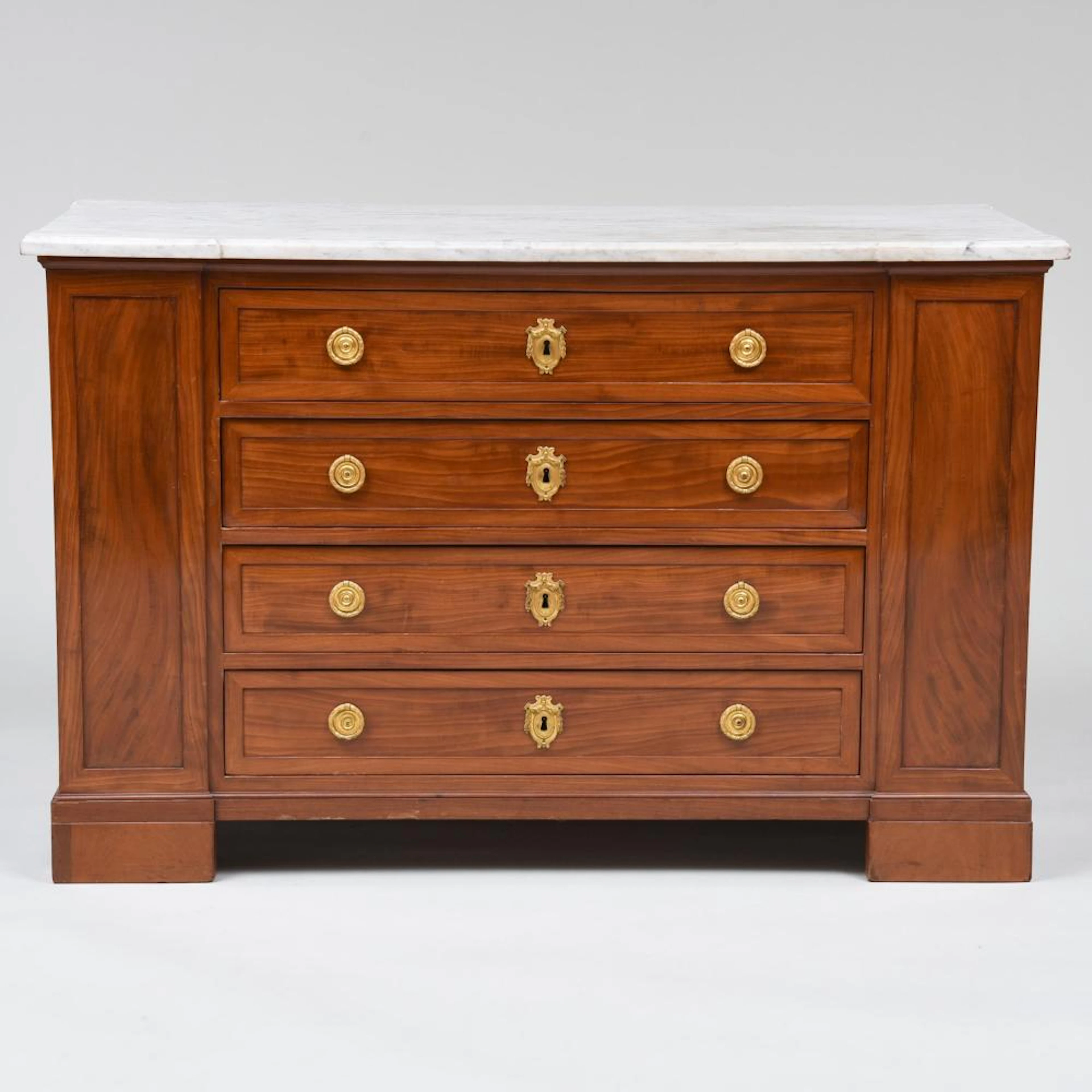 Fine Louis XVI Ormolu-Mounted Mahogany Commode Secretaire