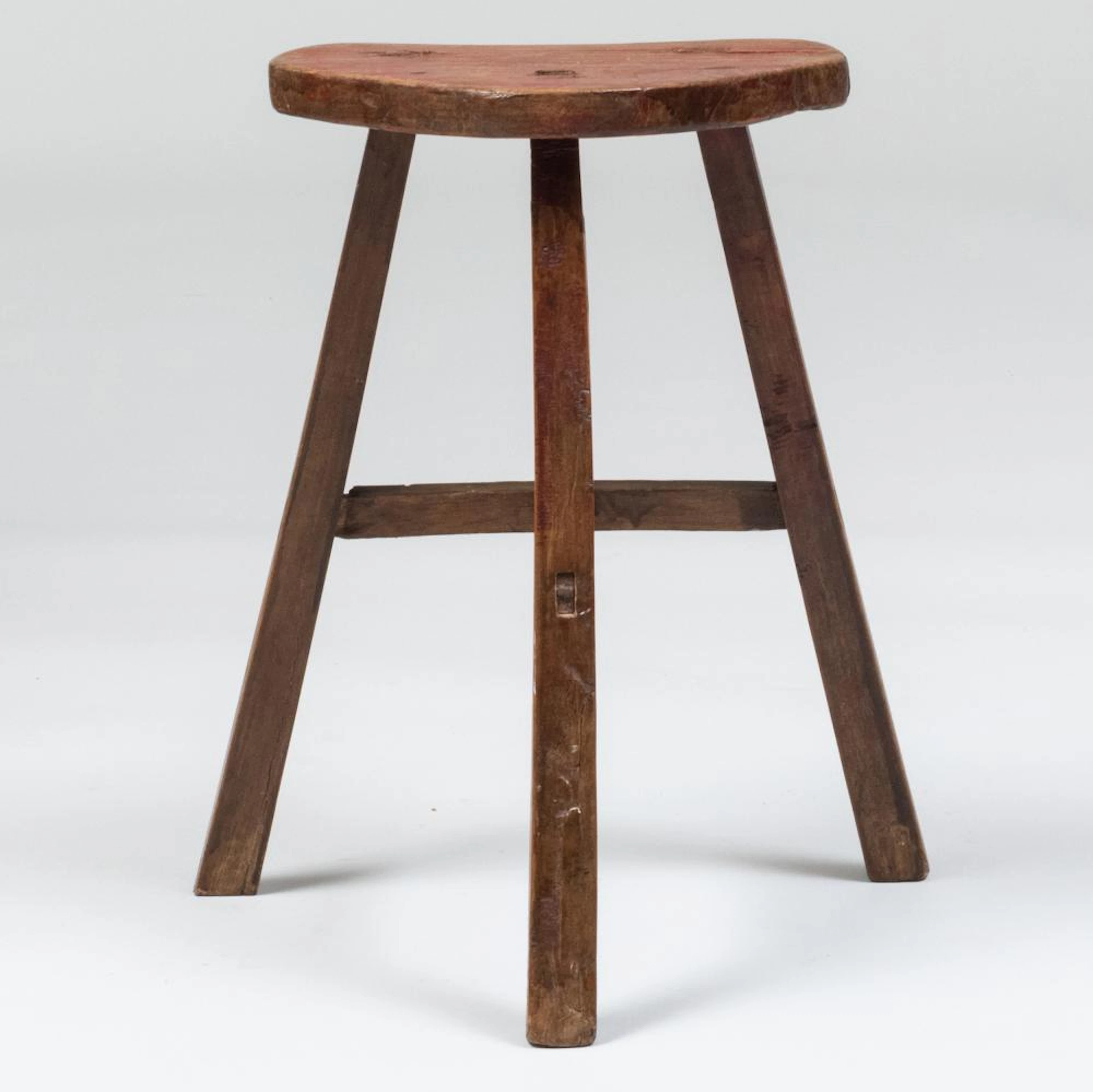 Provincial Painted Pine Three Legged Milking Stool