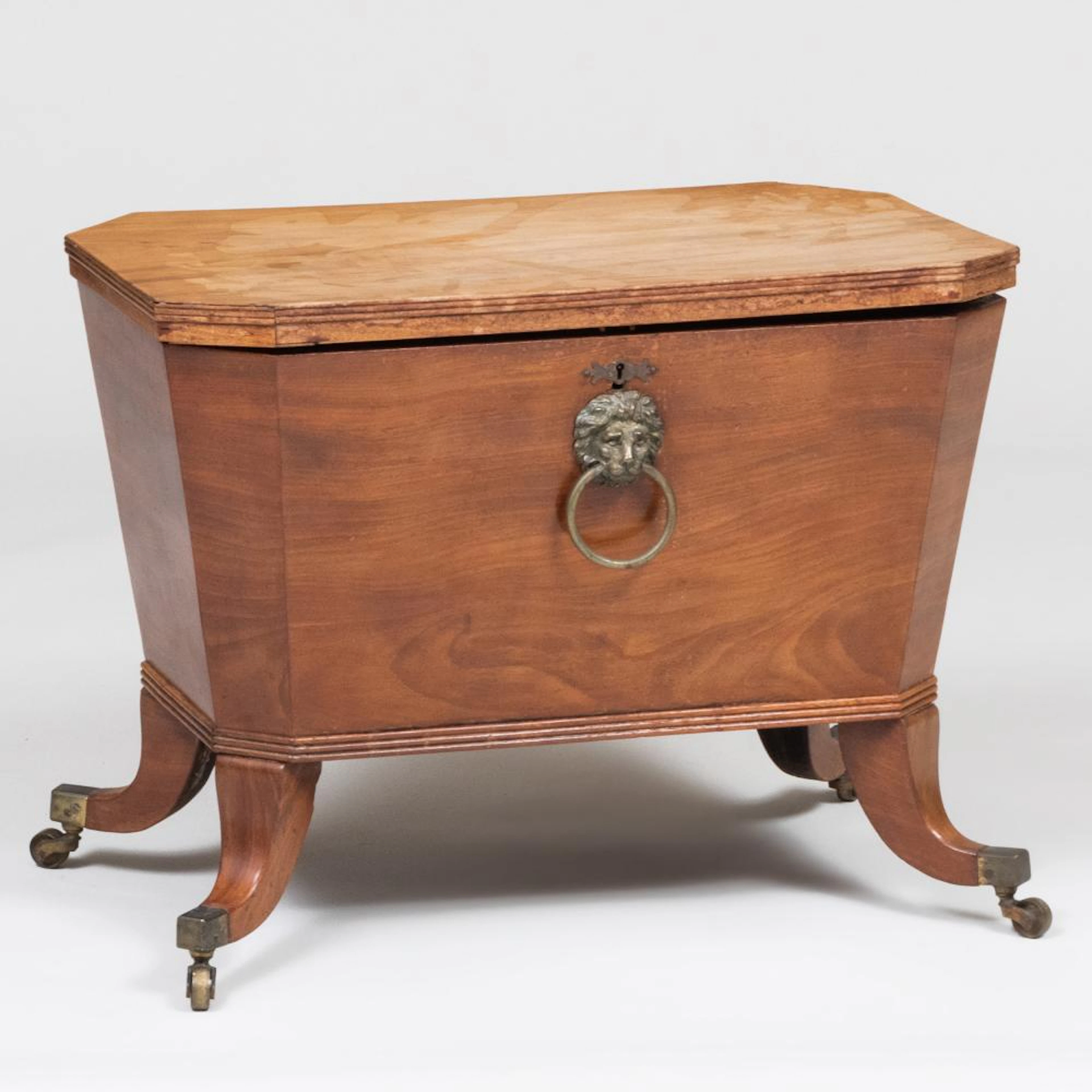 Regency Brass-Mounted Mahogany Cellarette
