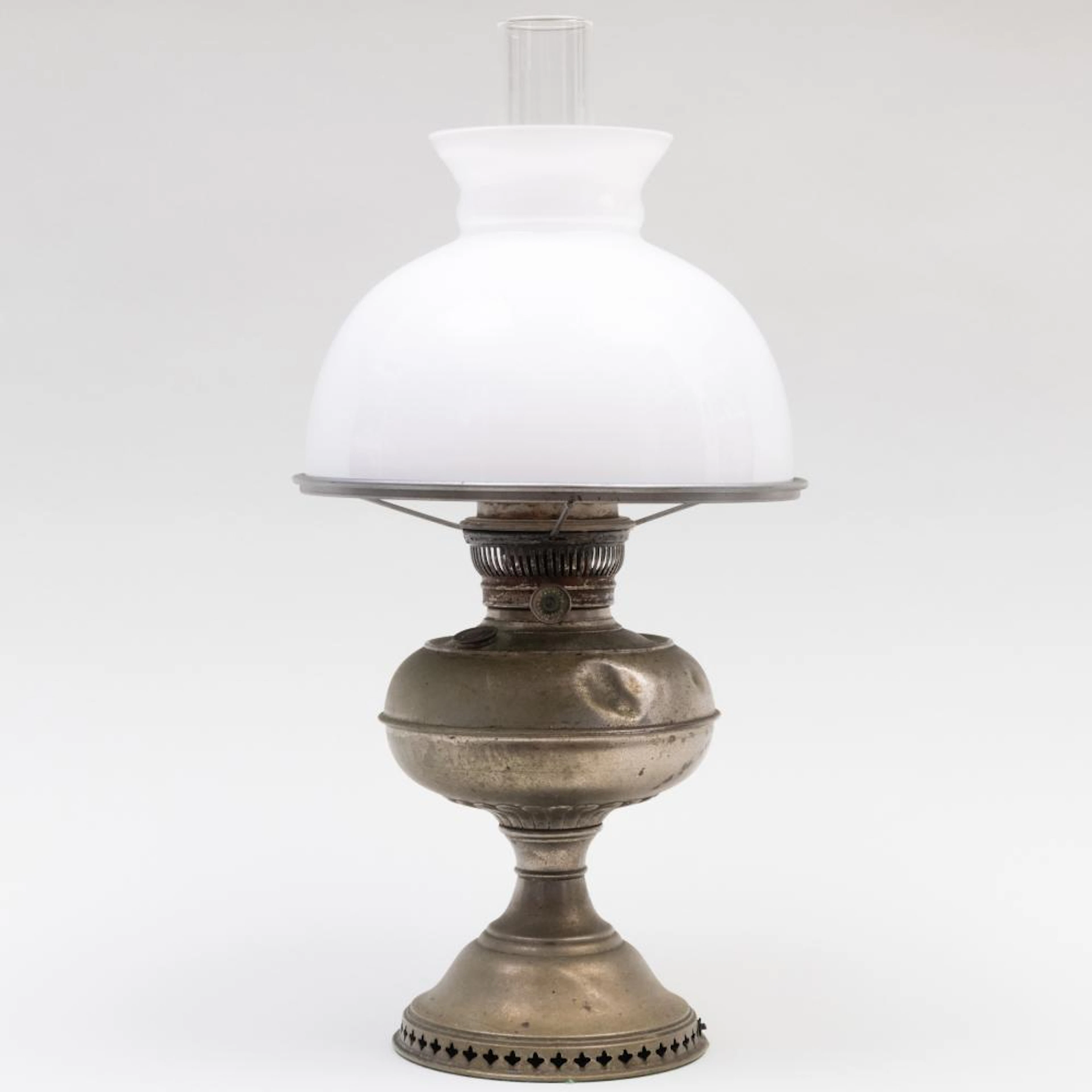 Rayo Students Brass and Glass Oil Lamp
