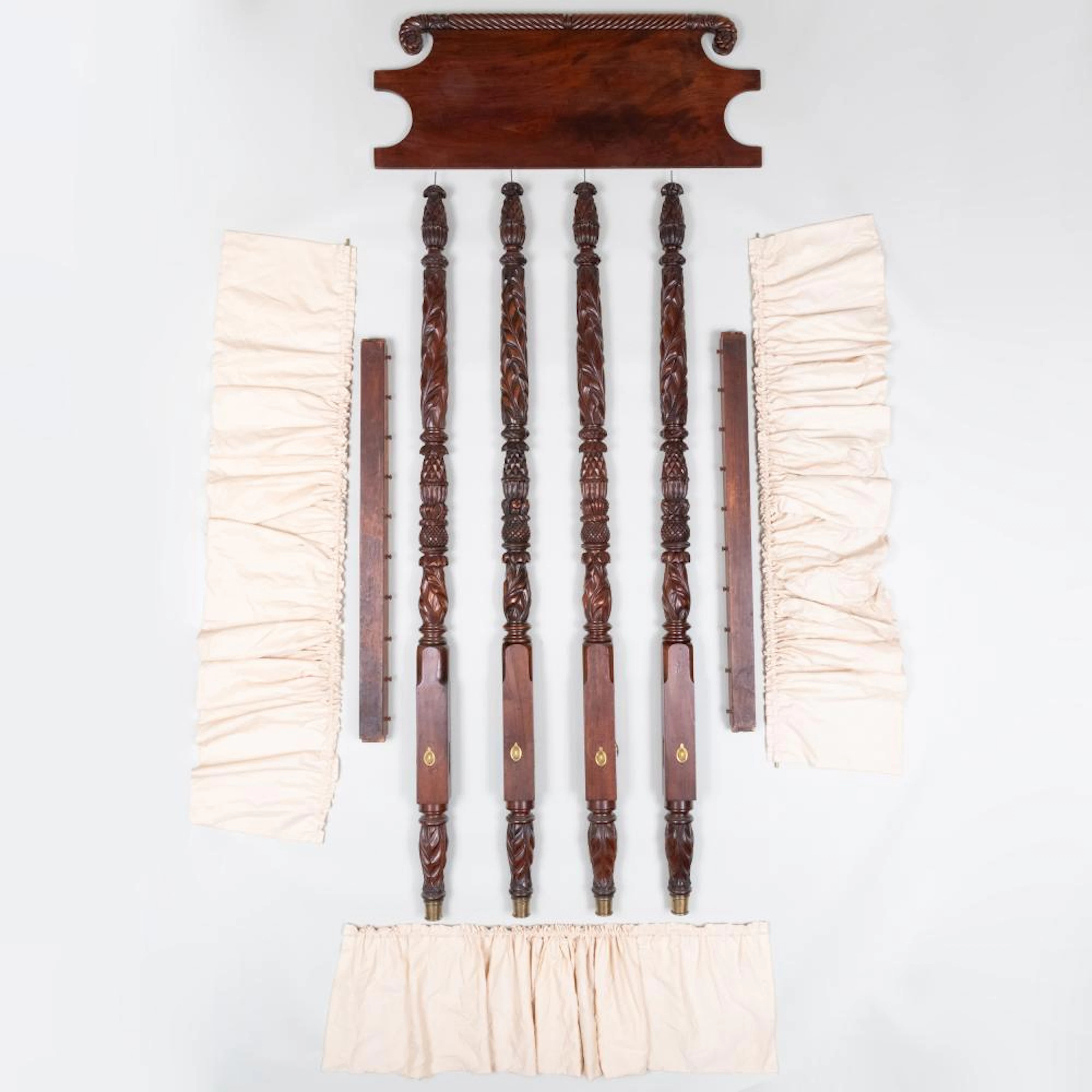 American Empire Carved Mahogany Tester Bed