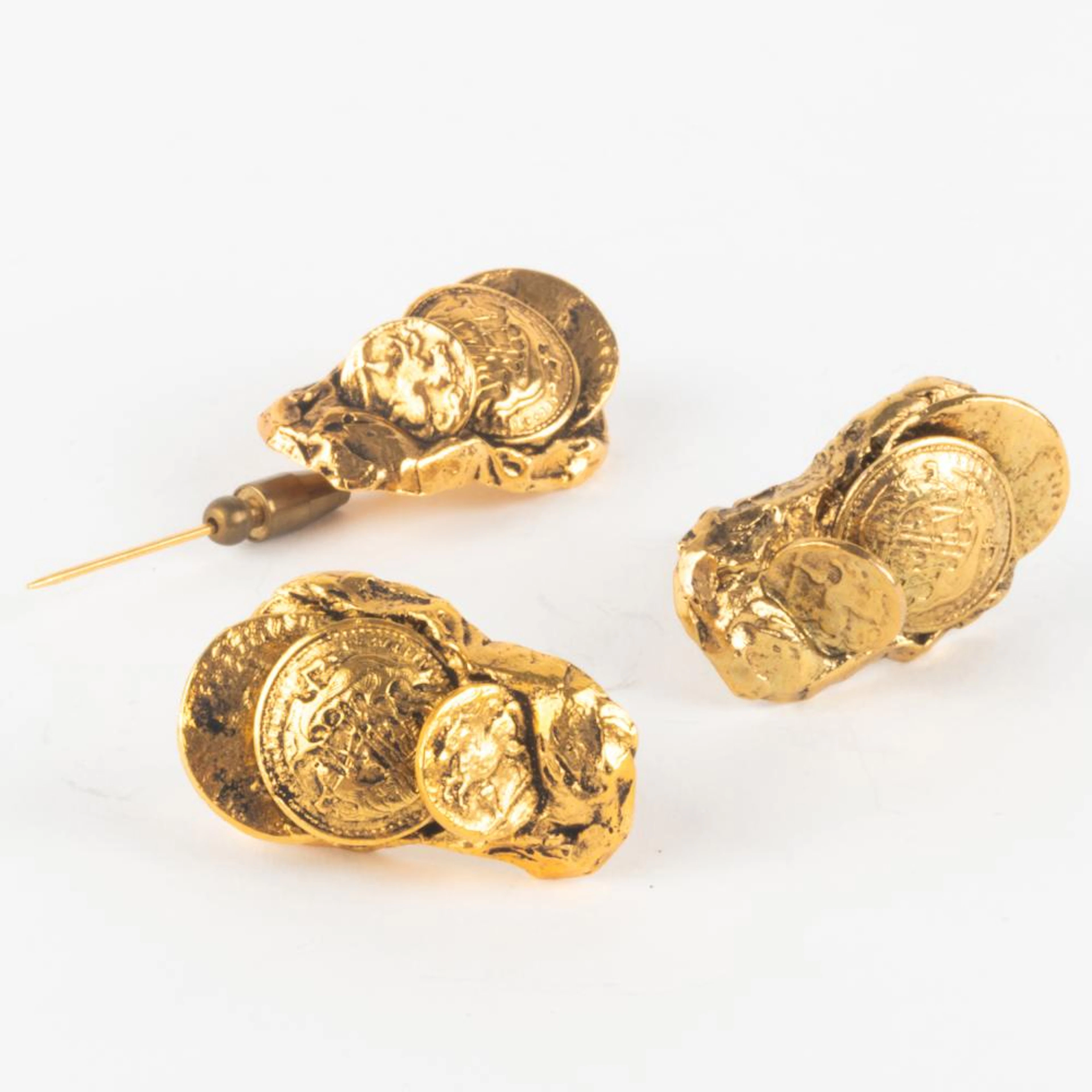 Pair of Mercedes Robirosa Cufflinks and Lapel Pi