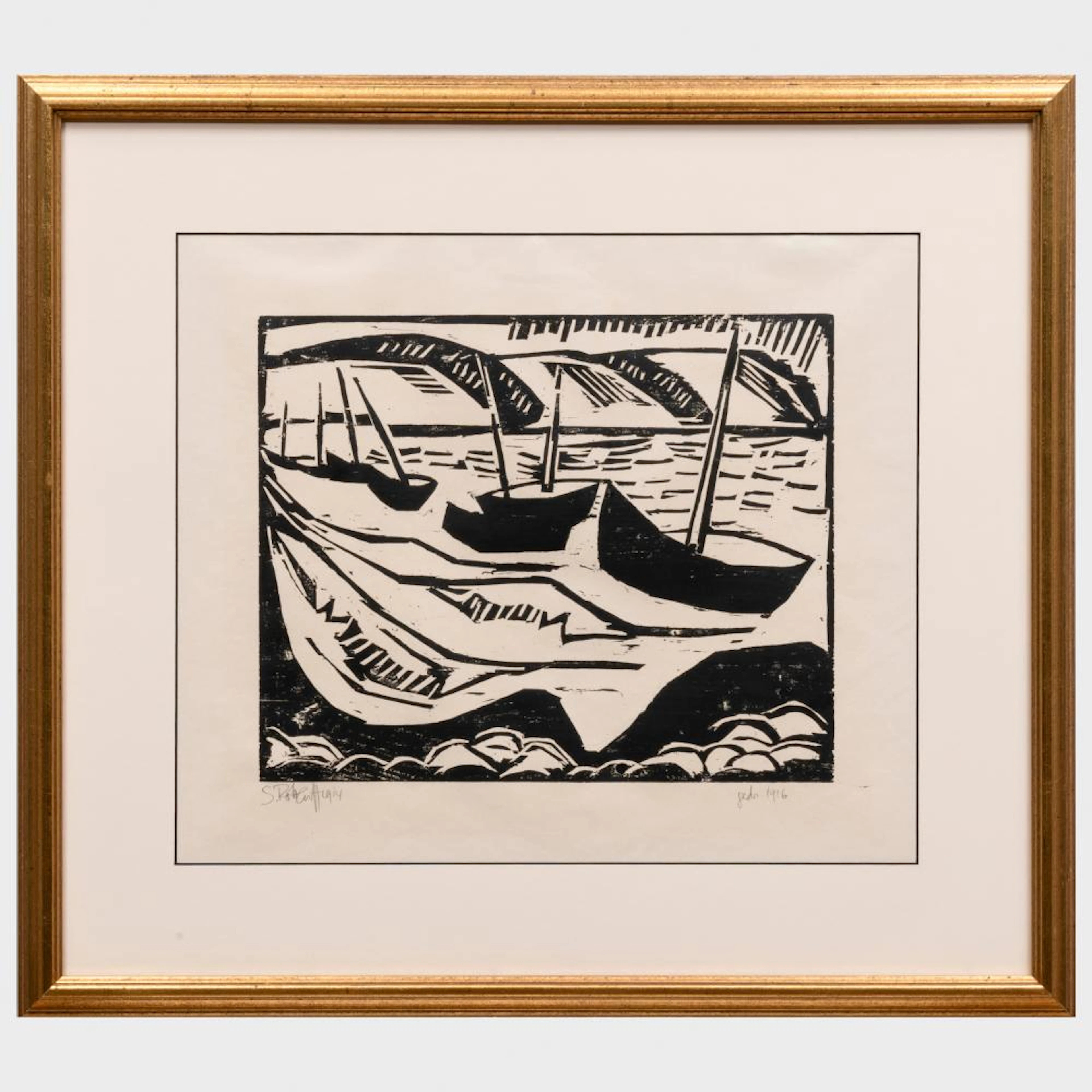 Karl Schmidt-Rottluff (1884-1976): Boote in der Bucht