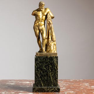 Grand Tour Gilt-Bronze Model of The Farnese Hercules, After the Antique