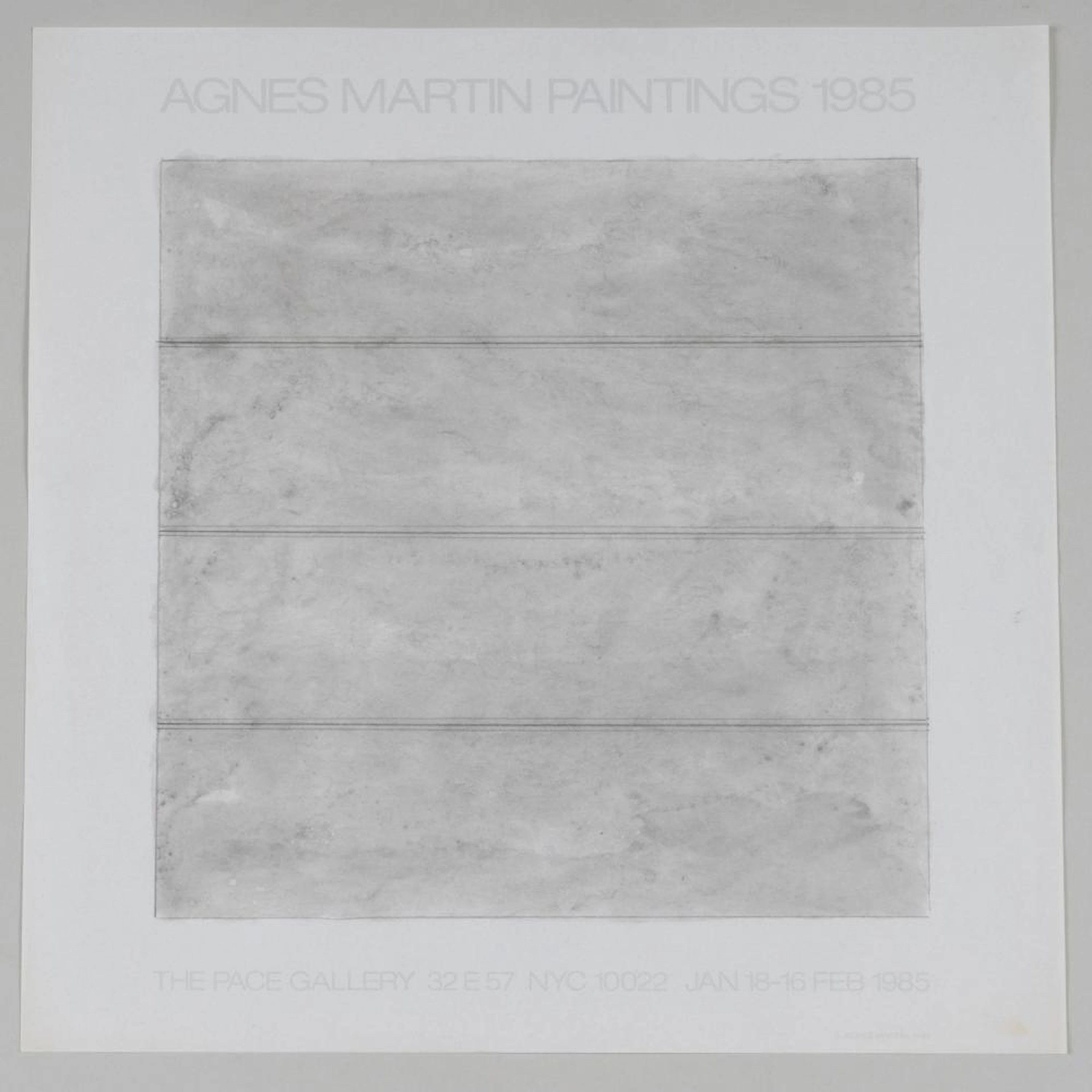 After Agnes Martin (1912-2004): Four Exhibition Announcements