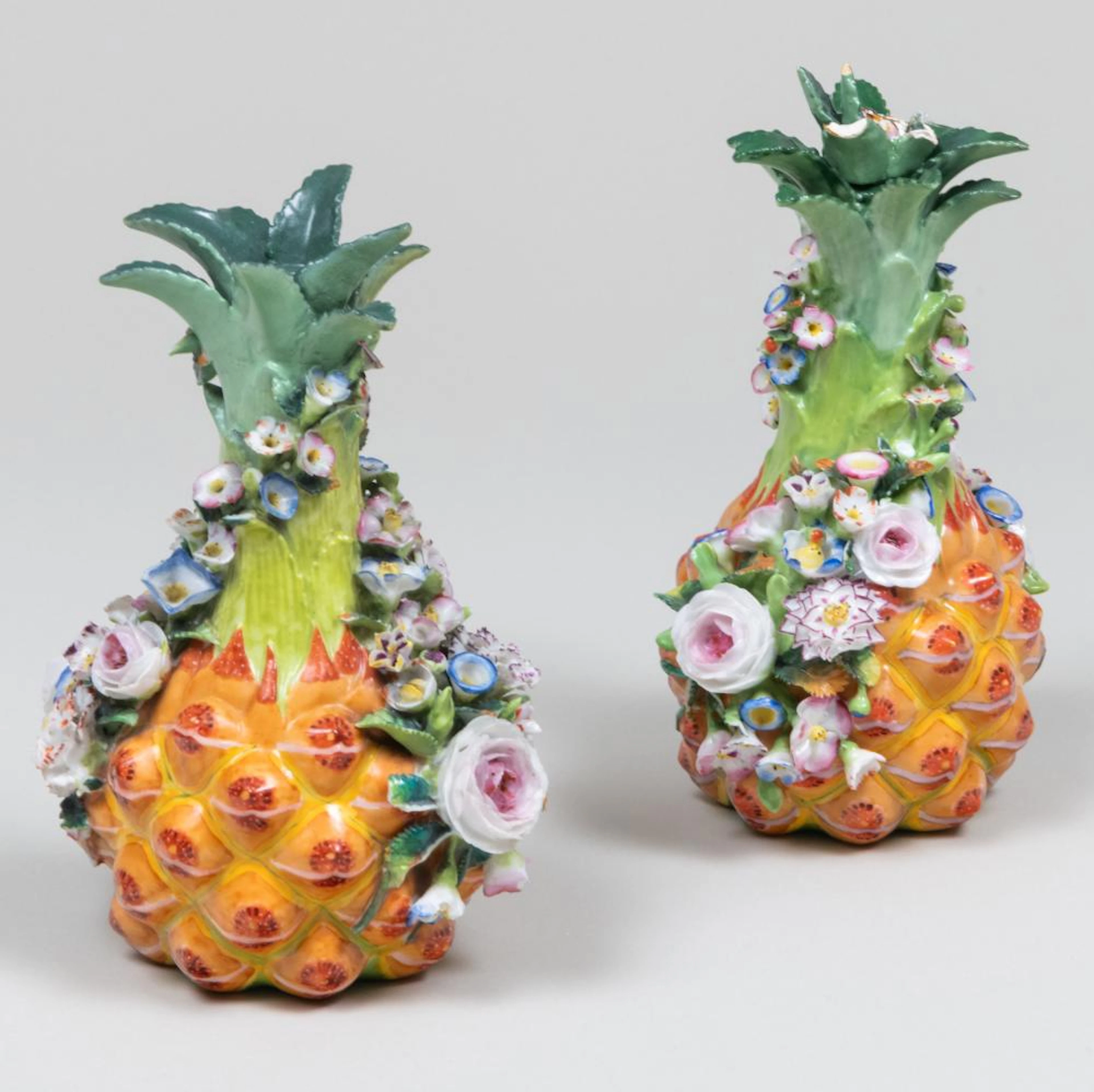 Pair of Jacob Petit Porcelain Pineapple Form Scent Bottles