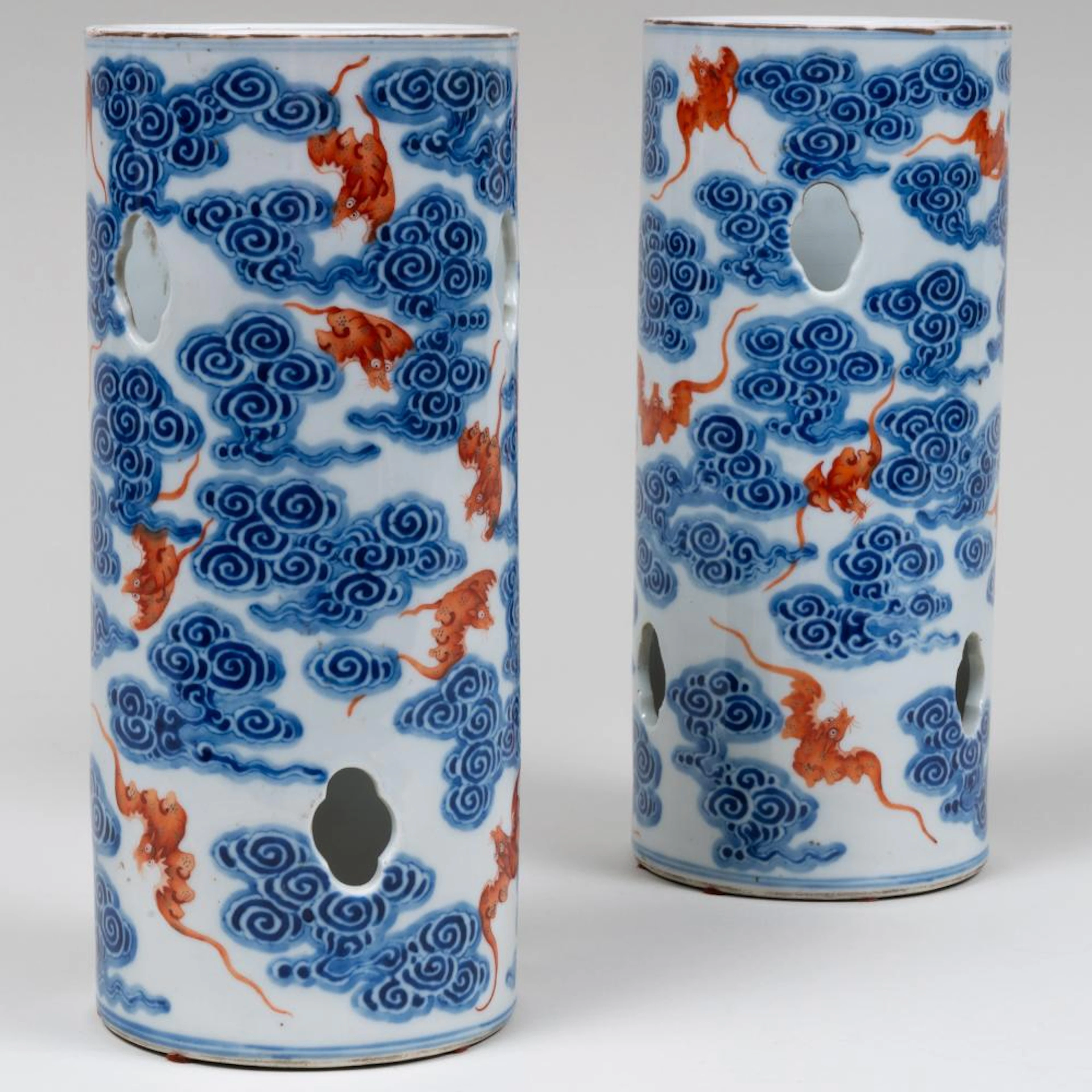 Pair of Chinese Porcelain Hat Stands