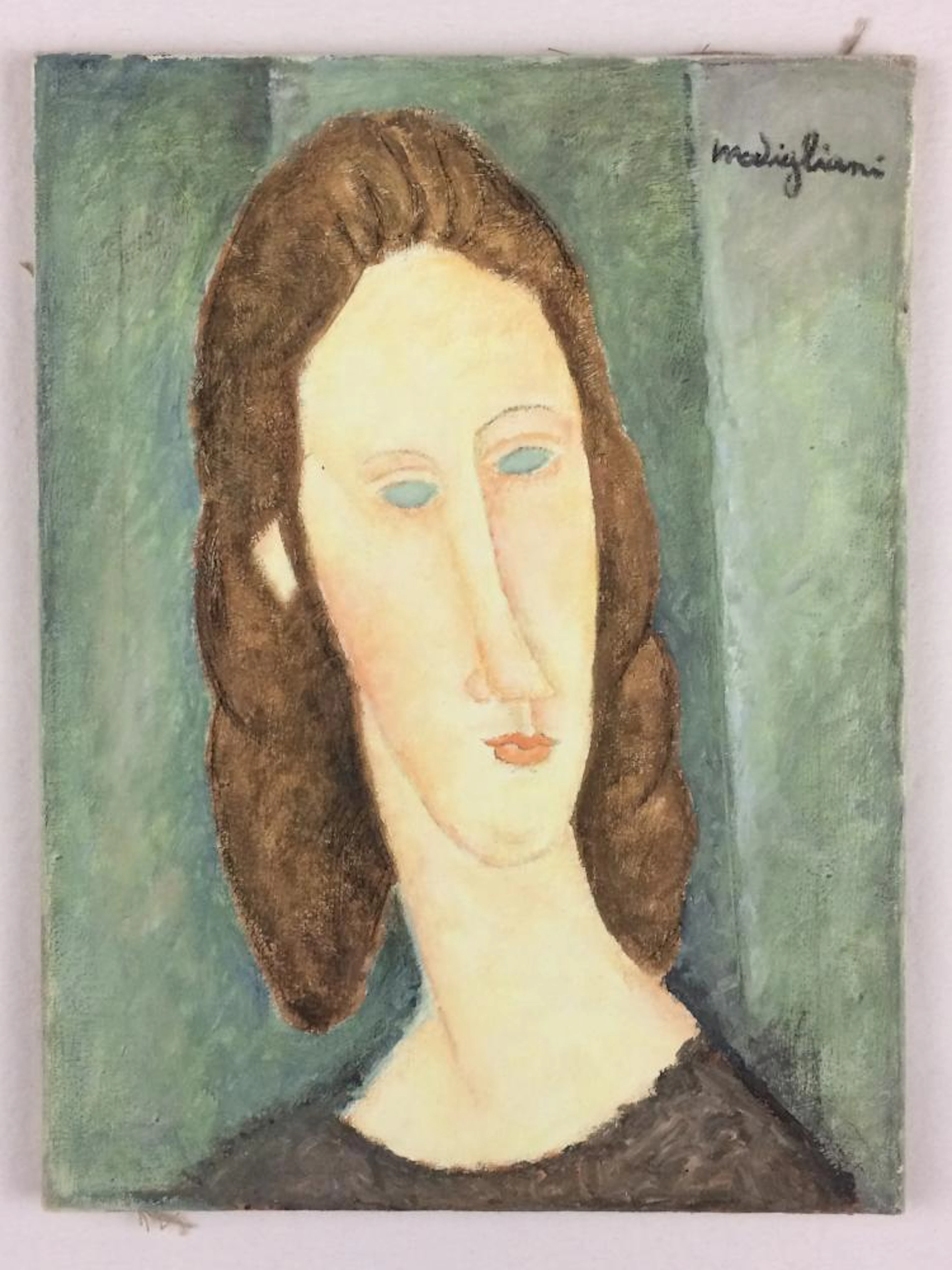 Original Oil Painting on Canvas, Signed 'Modigliani' -- Italian Modernist