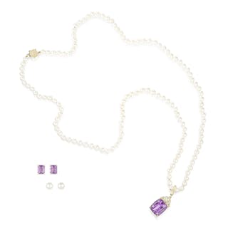 Group of Pearl and Amethyst Jewelry