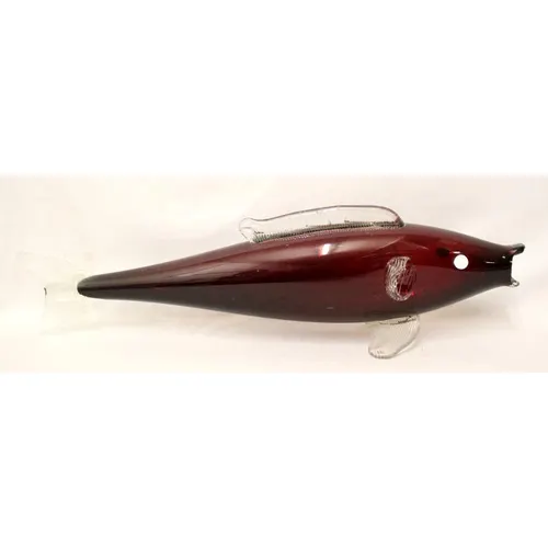 Red Murano Style Glass Fish with clear glass fins & white ey... | Barnebys