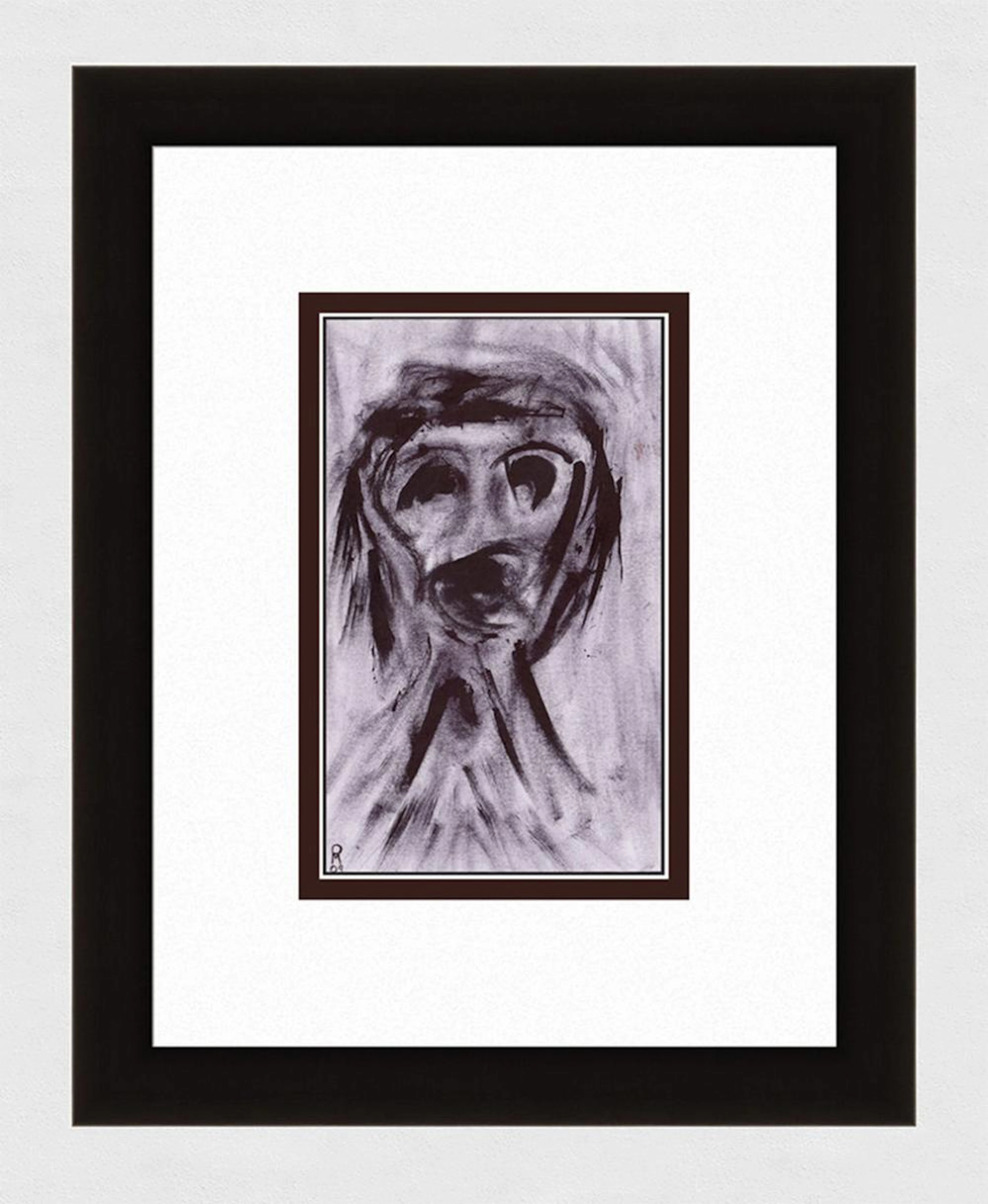Patrick Mcdowell Faces #14 (Tribal Mask Woman) Ink on paper signed