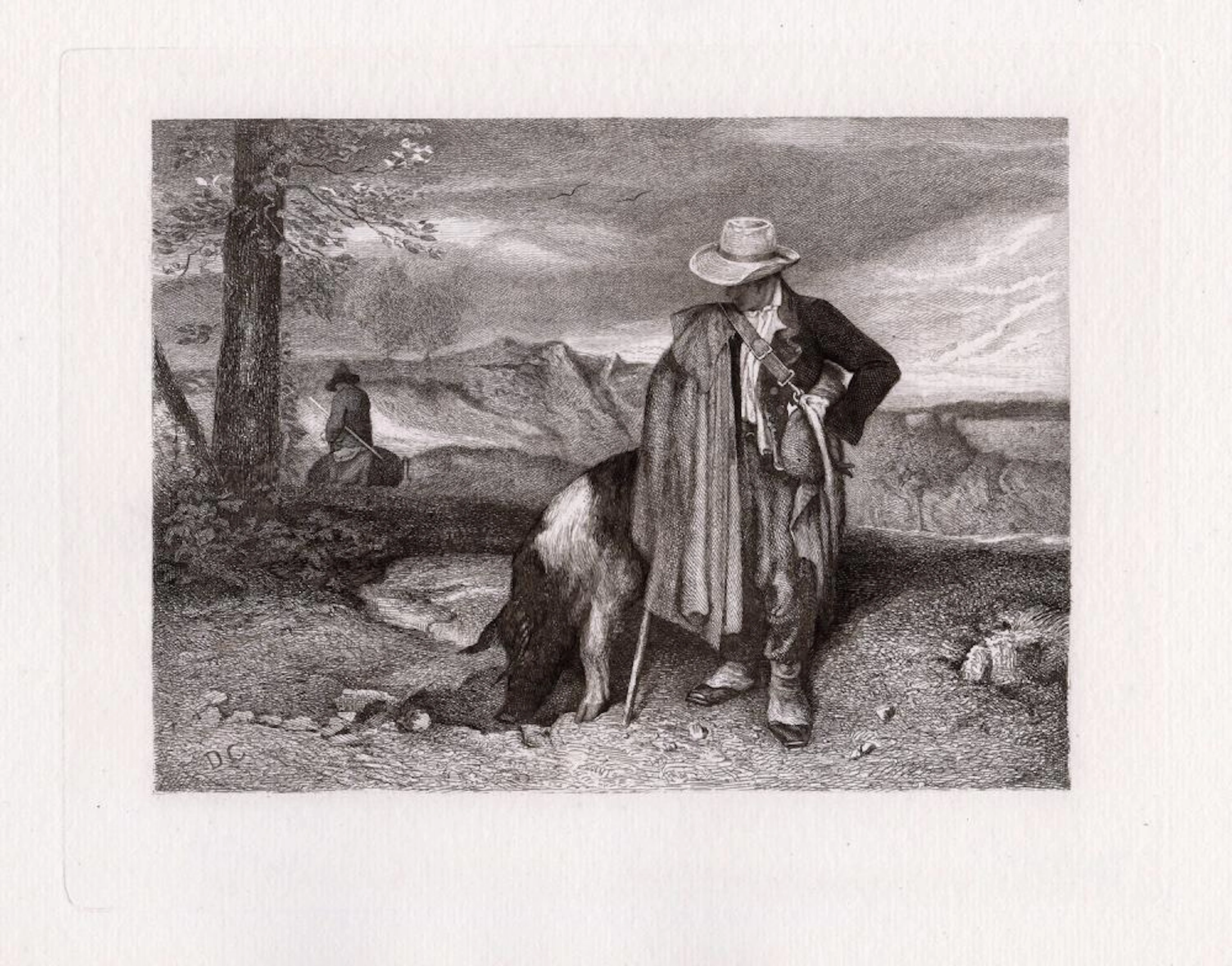 Alexandre-Gabriel Decamps (French, 1803-1860) Truffle Hunter 1876 etching