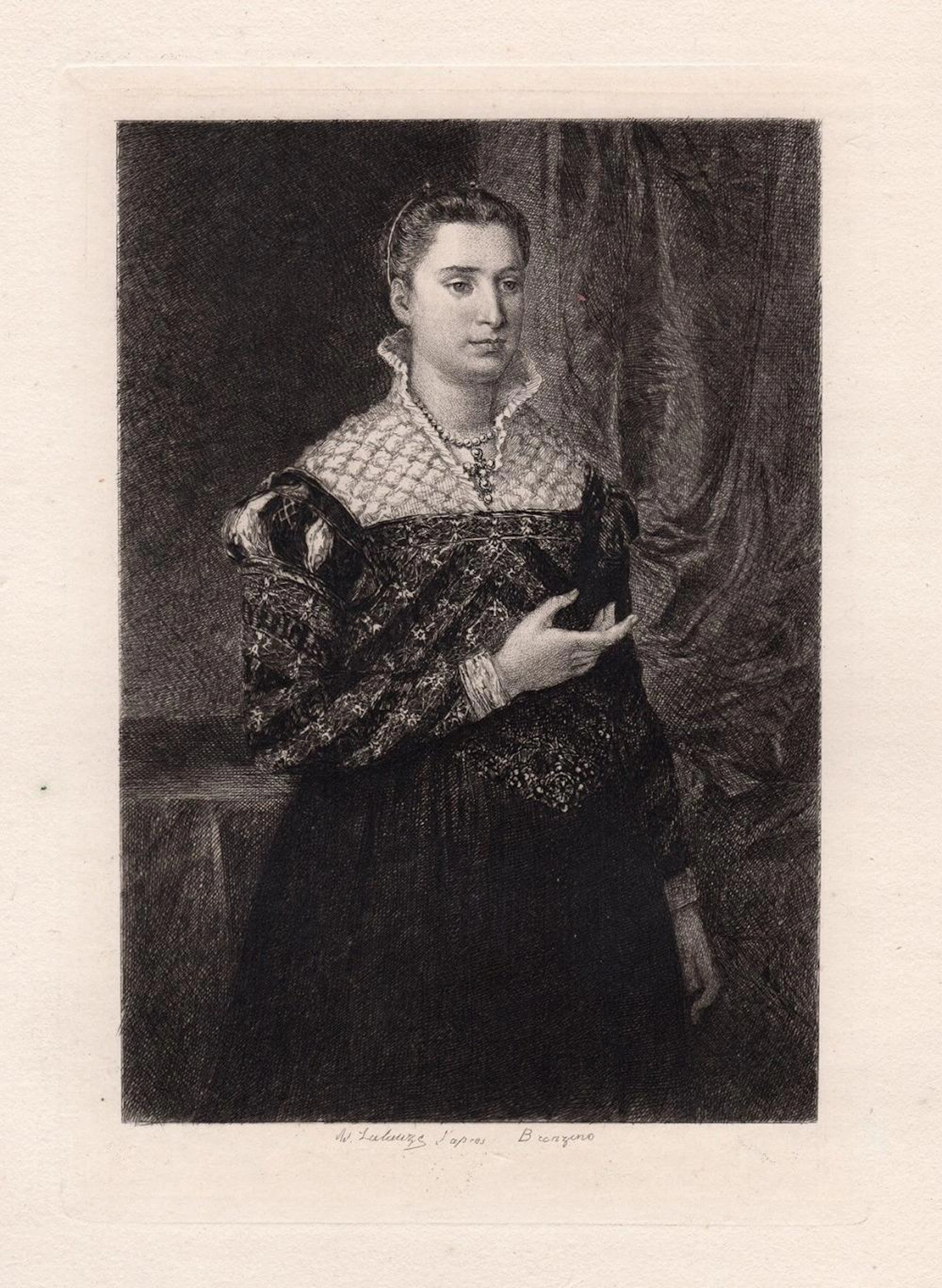Bronzino Portrait of a Lady 1876 etching