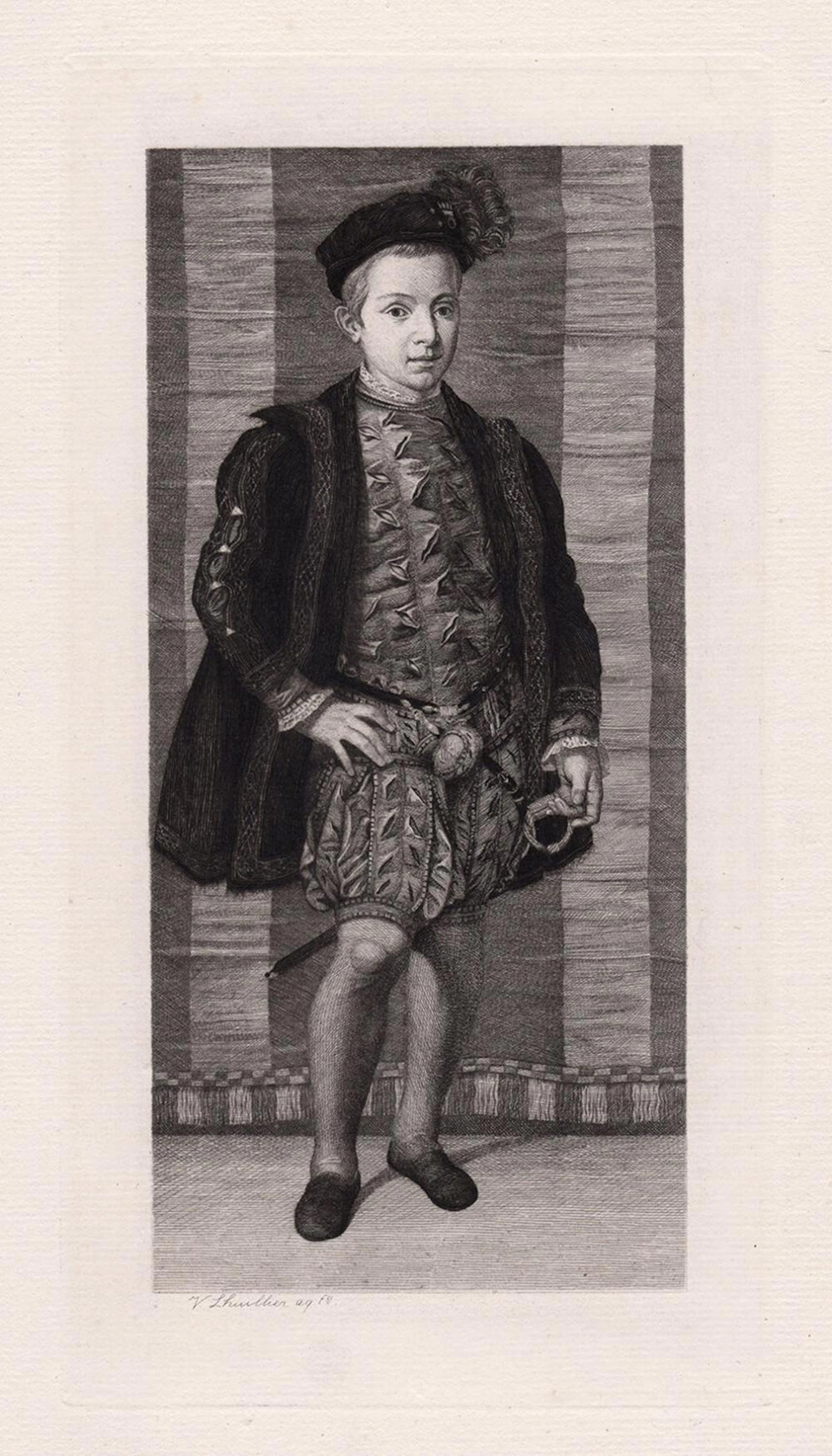 Pontormo Portrait of a Boy etching signed