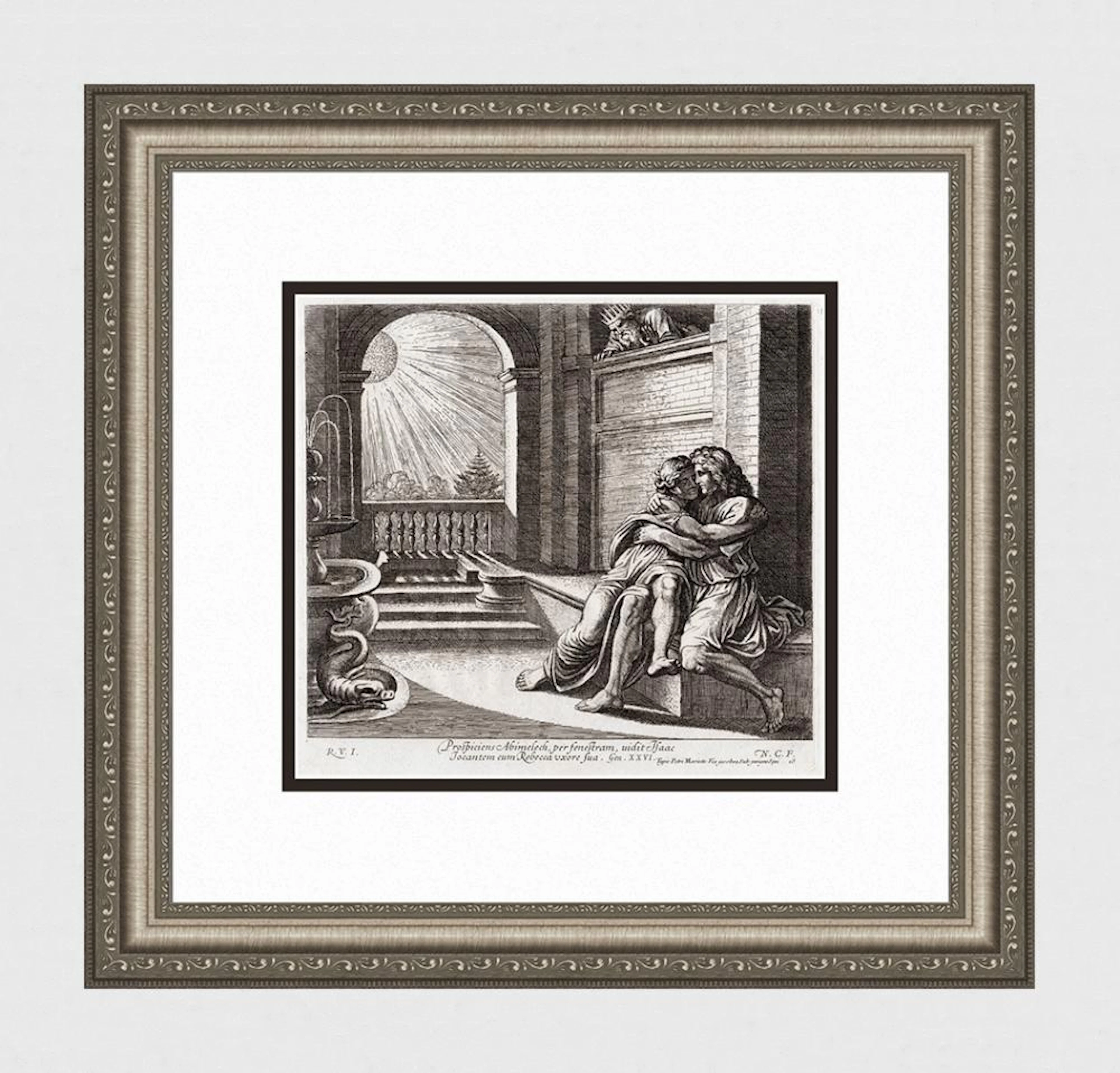 Raphael 1649 Engraving Vatican Isaac and Abimelech