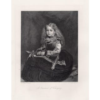 Sir John Everett Millais A Souvenir of Velasquez engraving signed