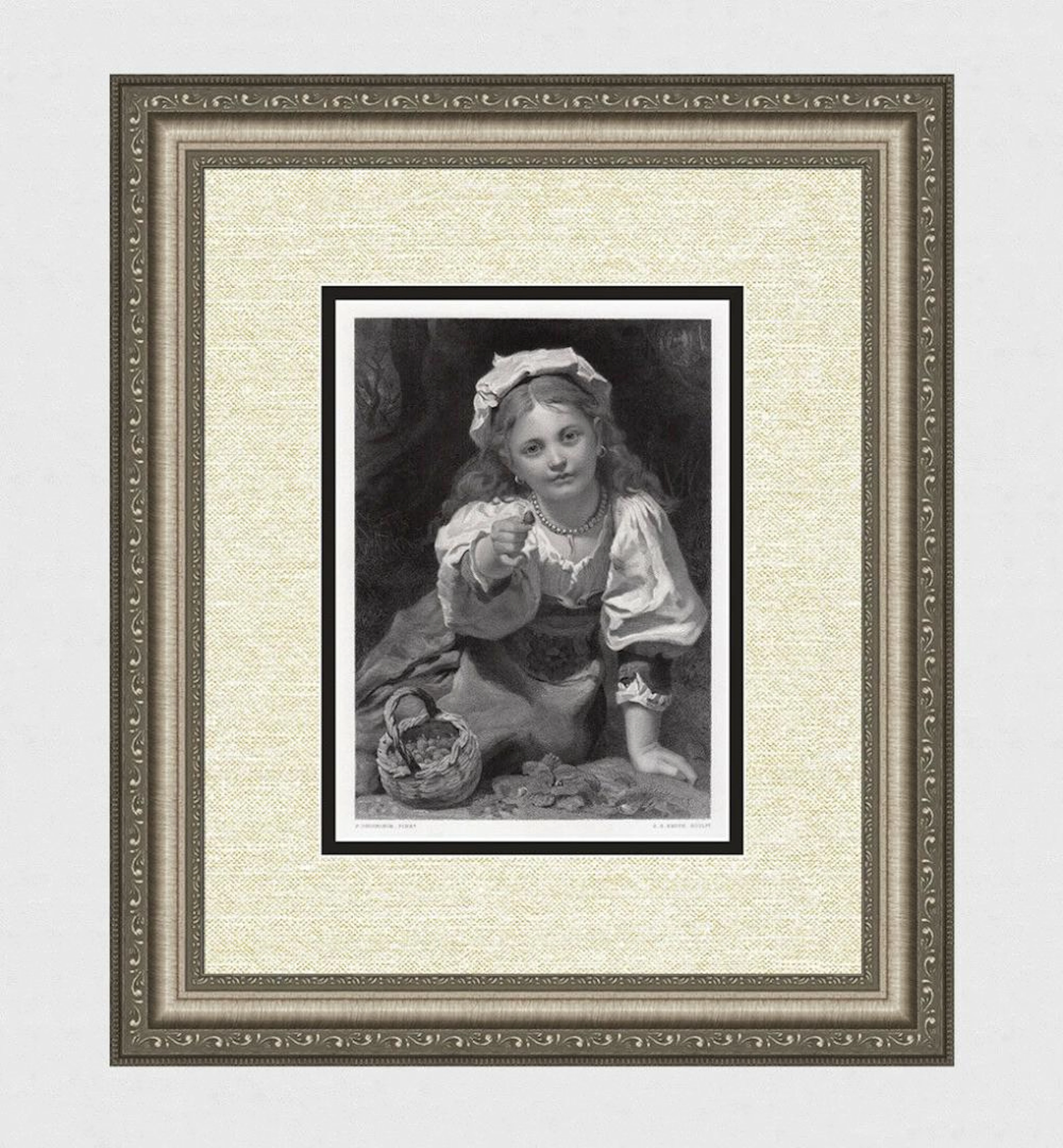 Pierre De Coninck The Strawberry Girl 1875 engraving