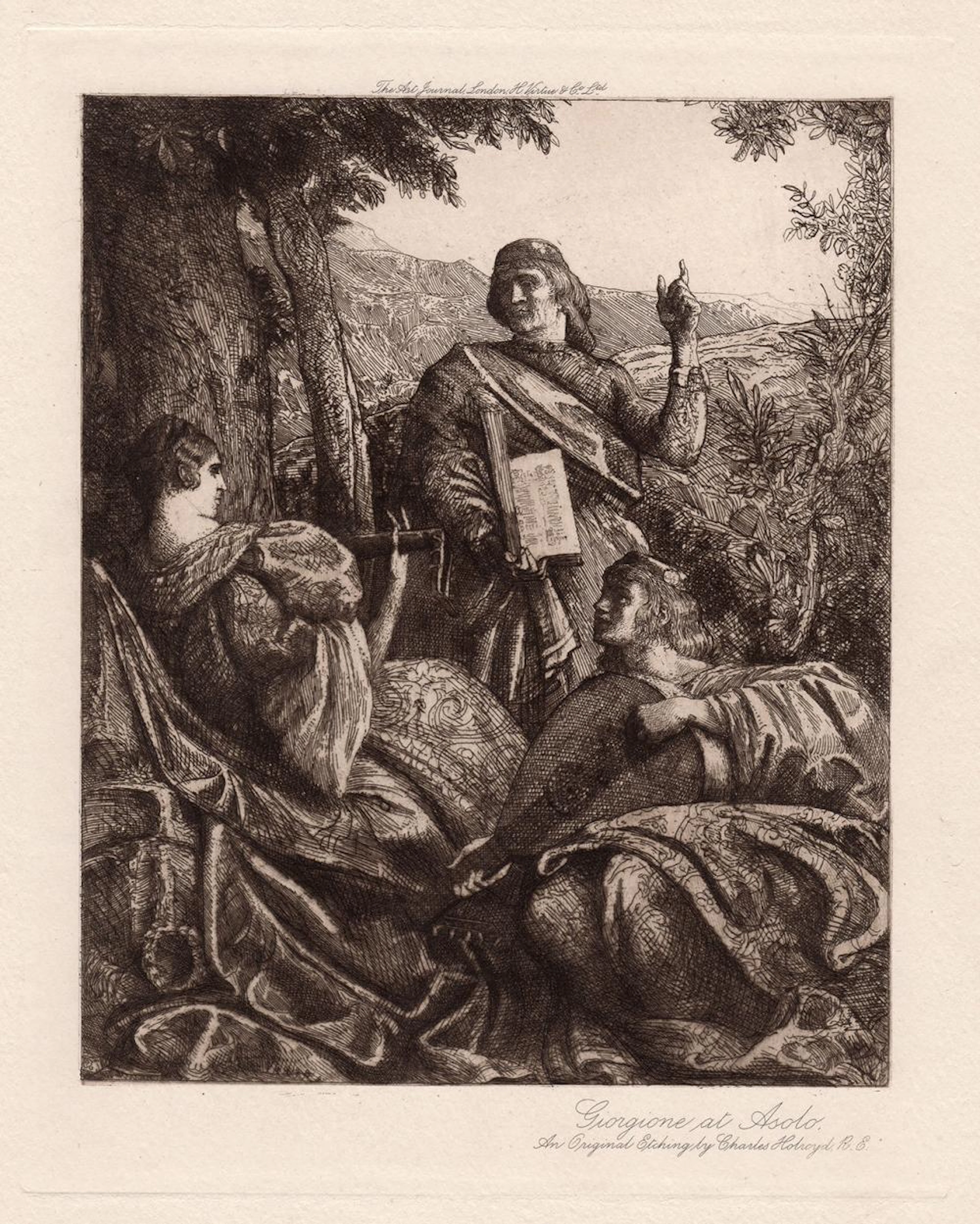 Sir Charles Holroyd Giorgione at Asolo 1902 etching