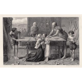 Sir John Everett Millais Christ in the House of his Parents engraving signed