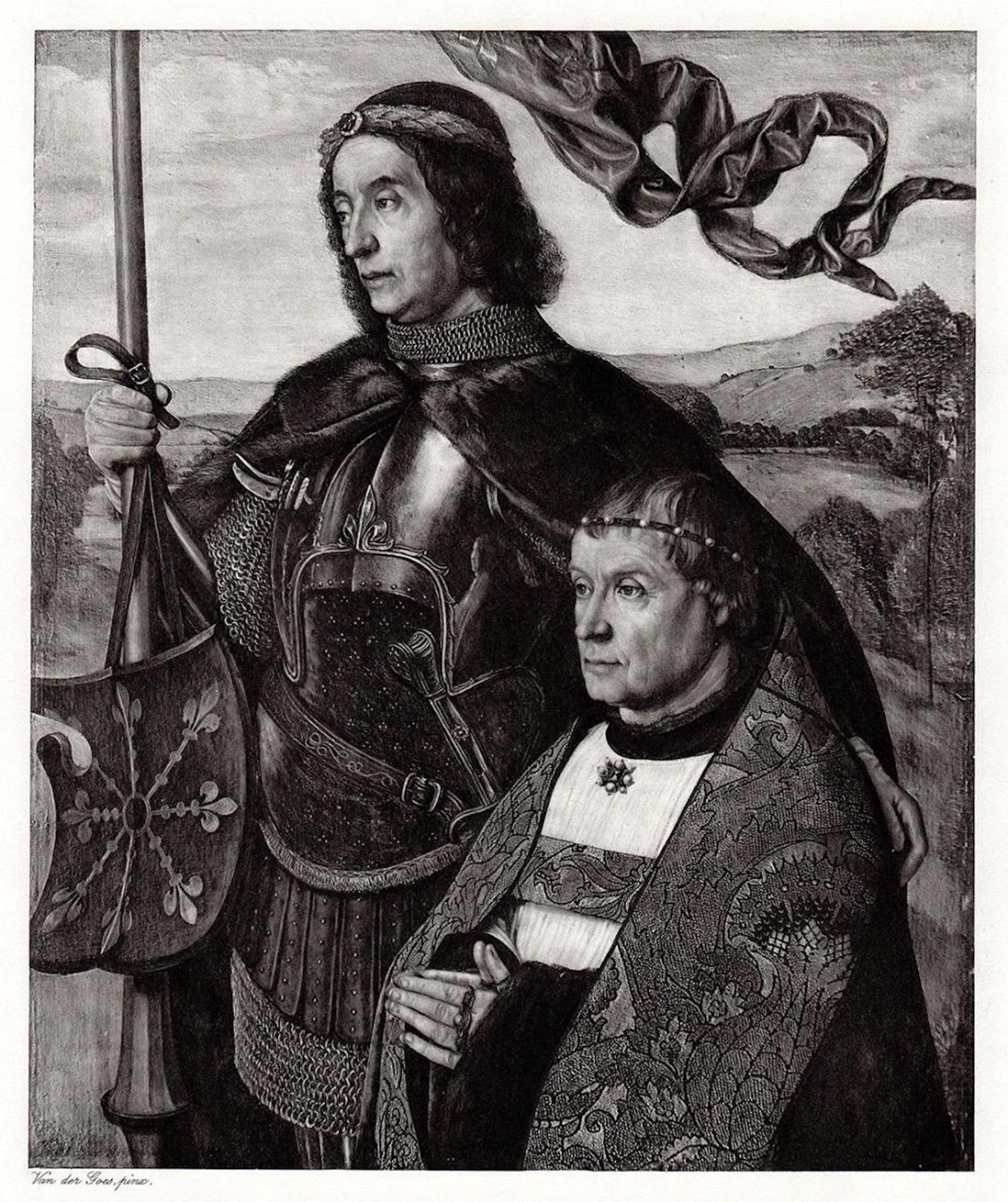 Hugo van der Goes Saint Maurice (or Saint Victor) 1892 print signed