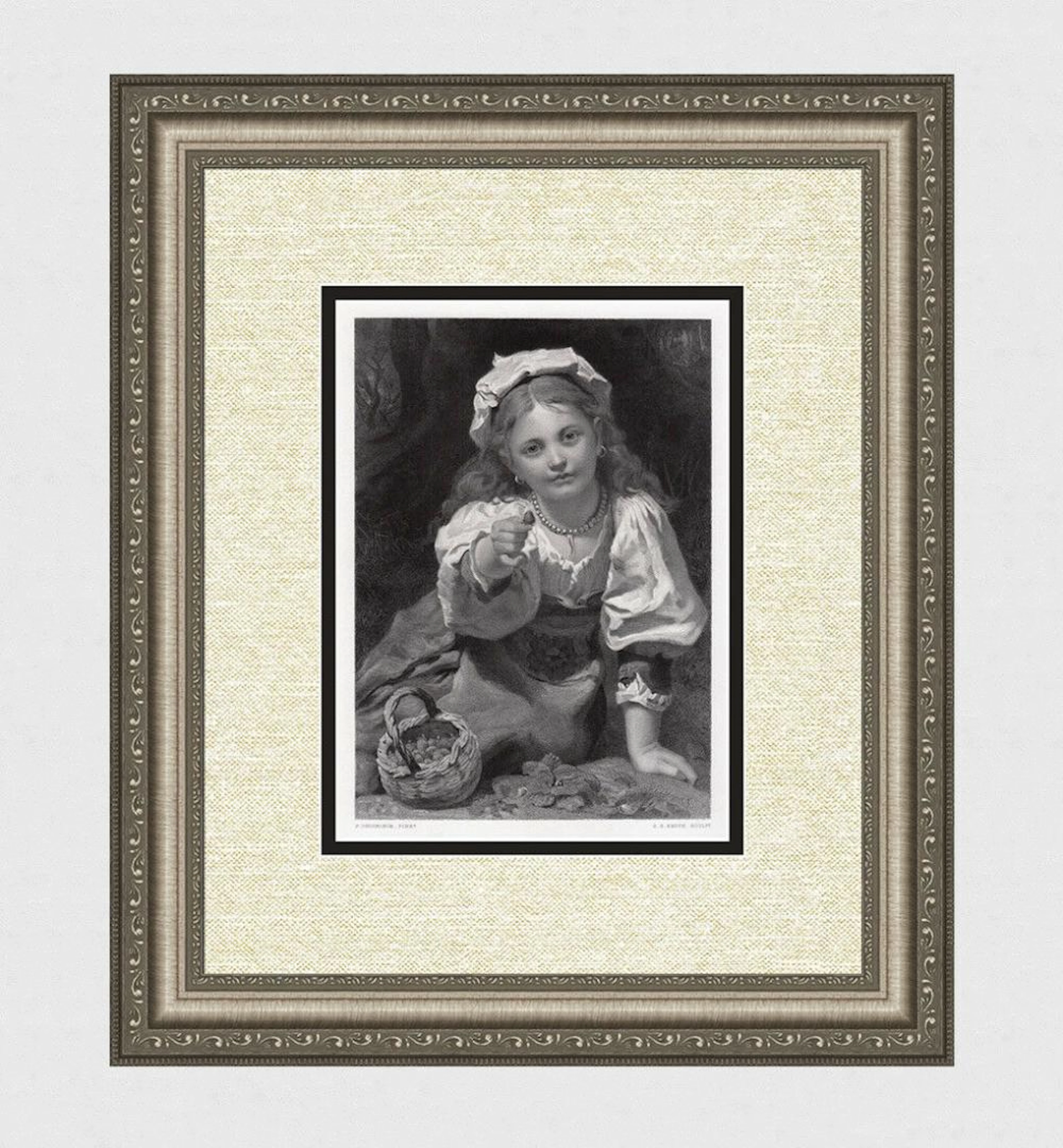 Pierre De Coninck The Strawberry Girl 1875 engraving
