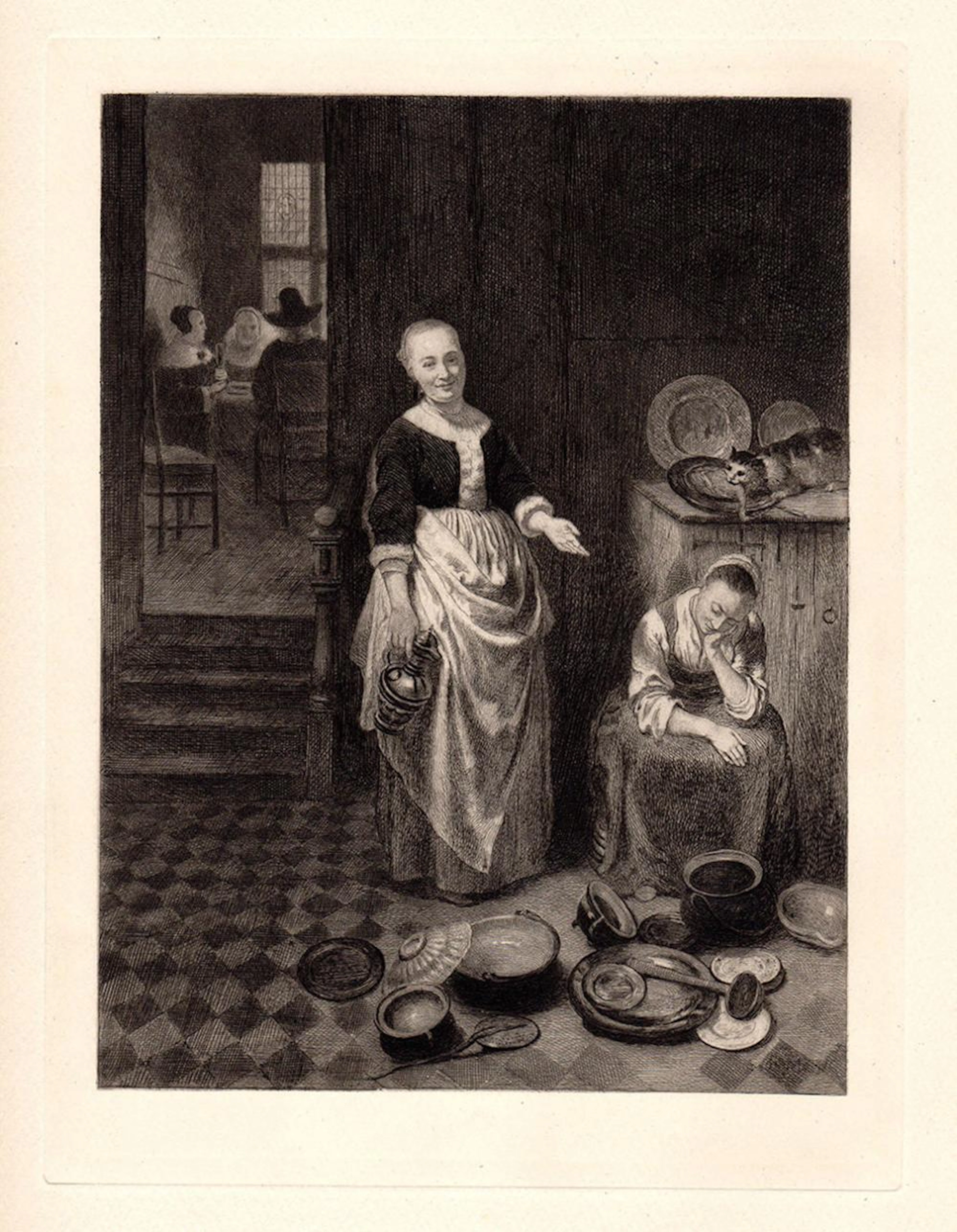 icolaes Maes An Idle Servant 1887 etching