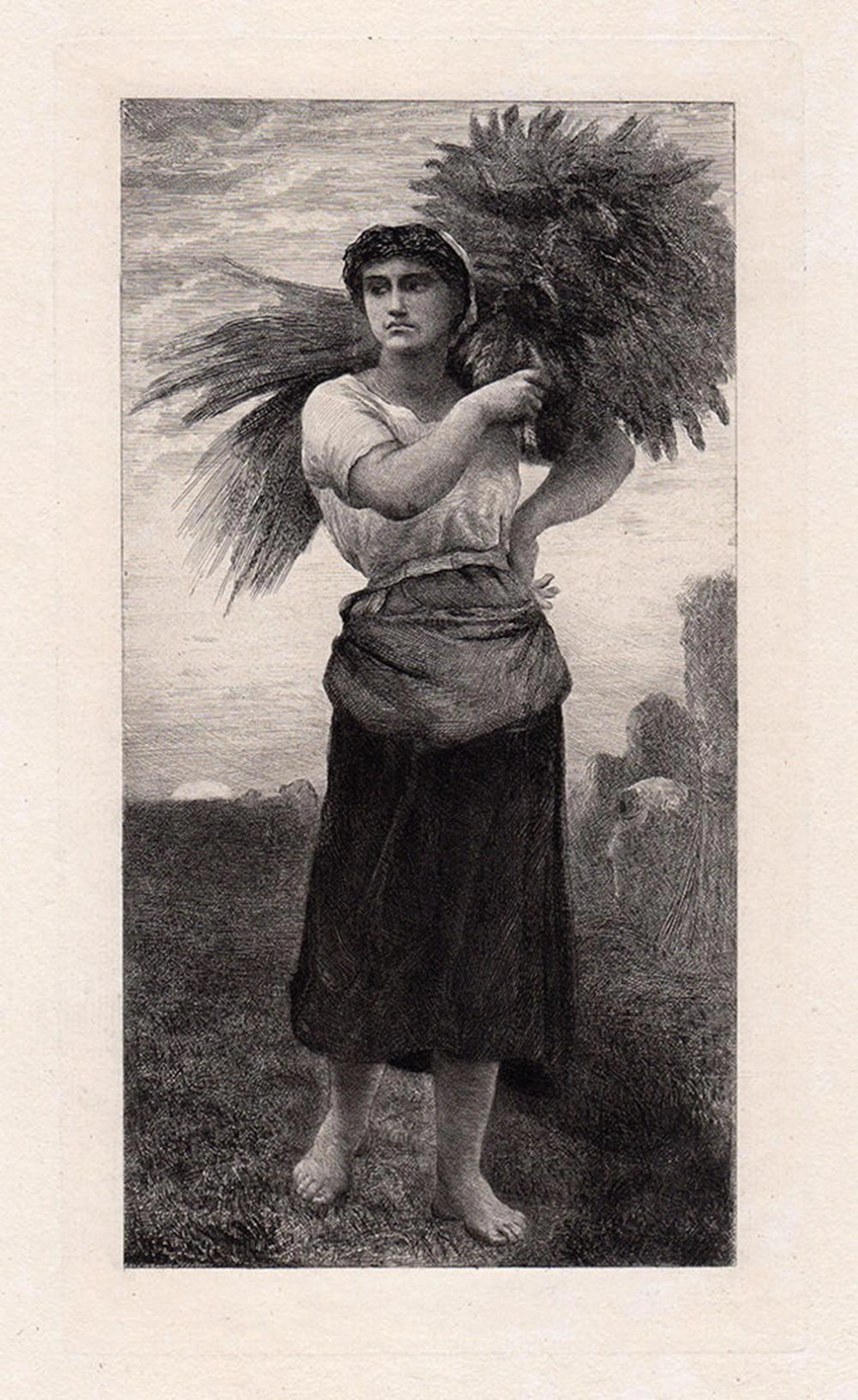 Jules Breton A Gleaner 1878 etching