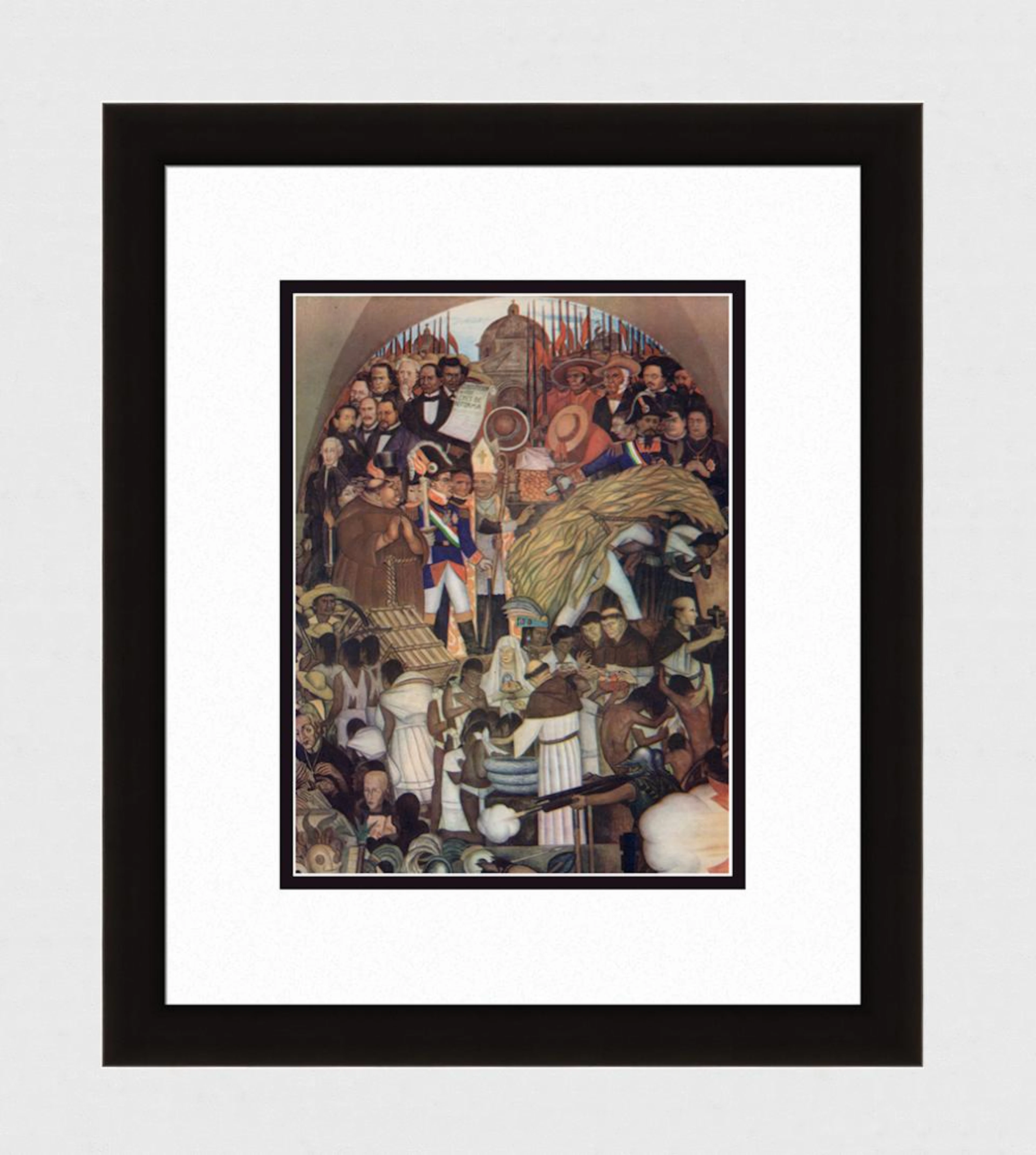 1946 Diego Rivera Vintage Color Lithograph "Panel from the Stairway" FRAMED