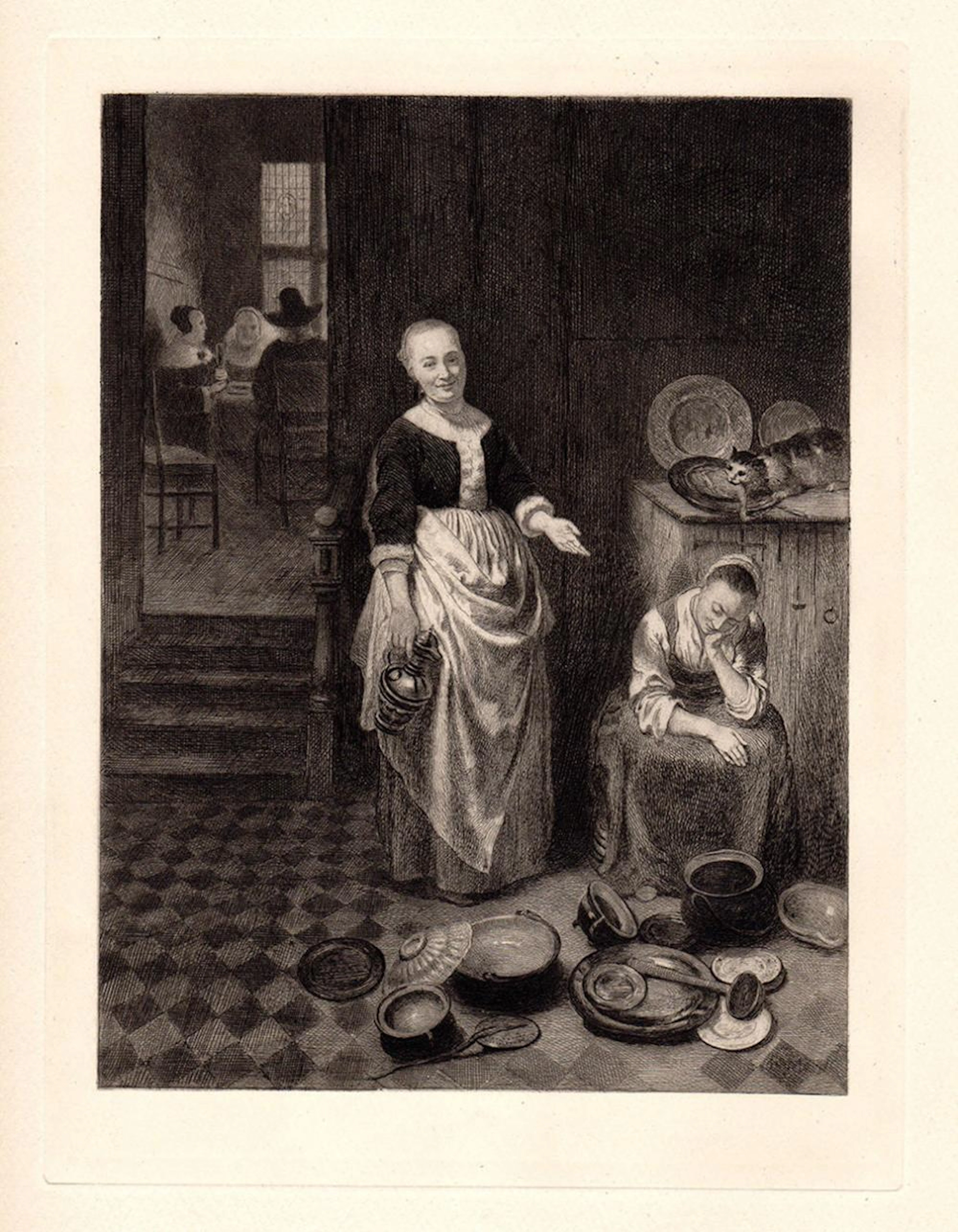 icolaes Maes An Idle Servant 1887 etching