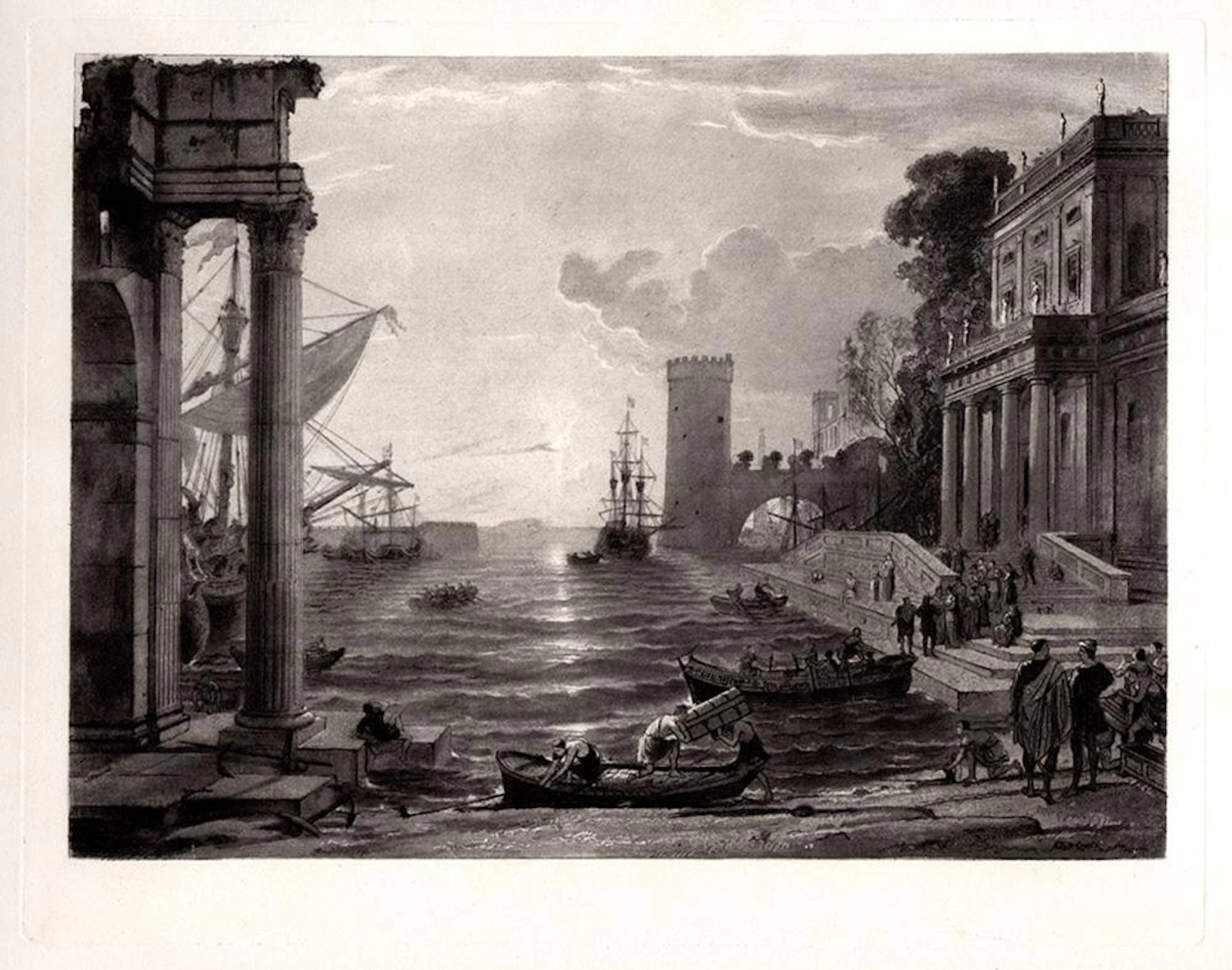 Claude Lorrain Embarkation of the Queen of Sheba 1886 engraving
