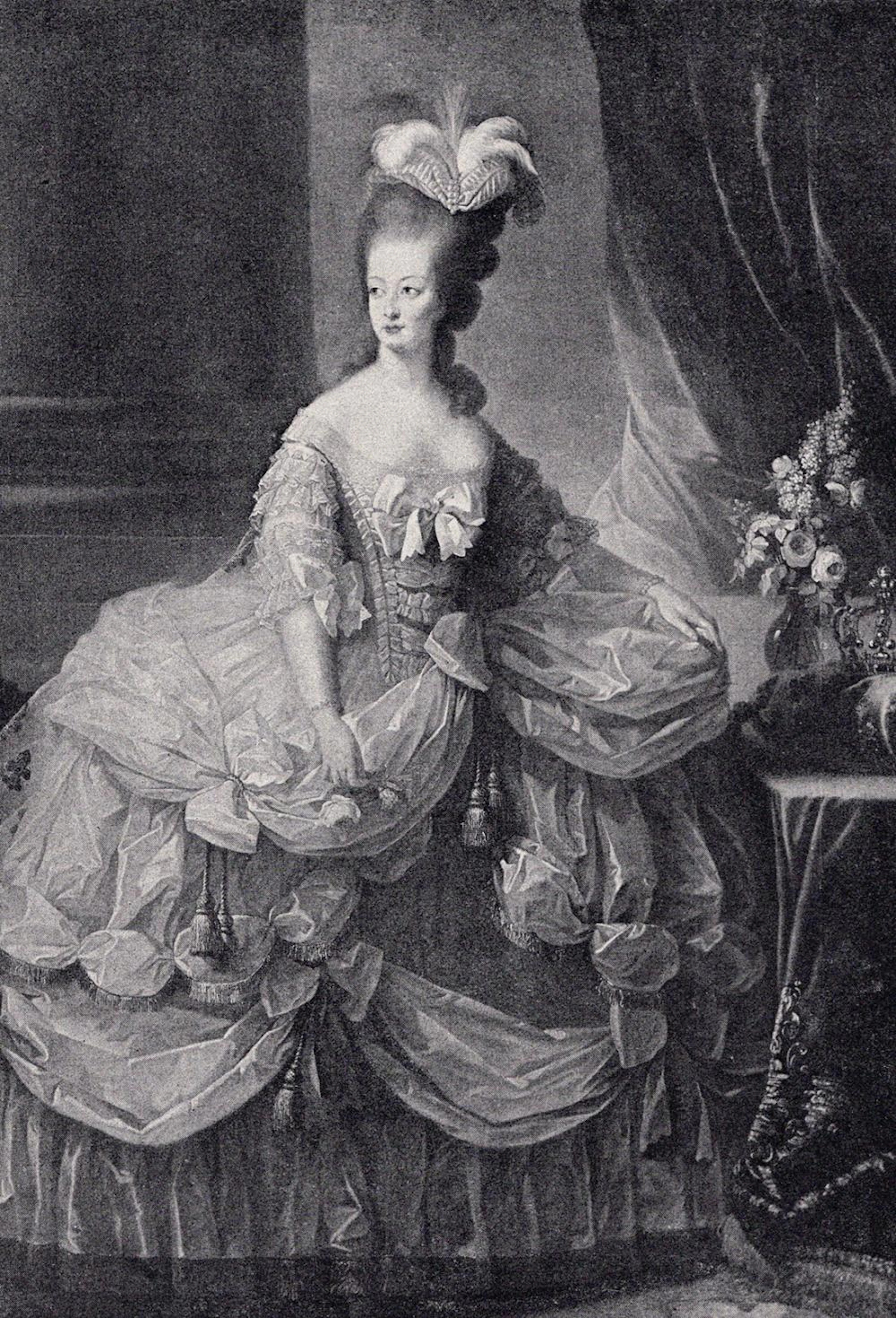 Madame LE BRUN 1800s Antique Print Marie Antoinette Framed COA