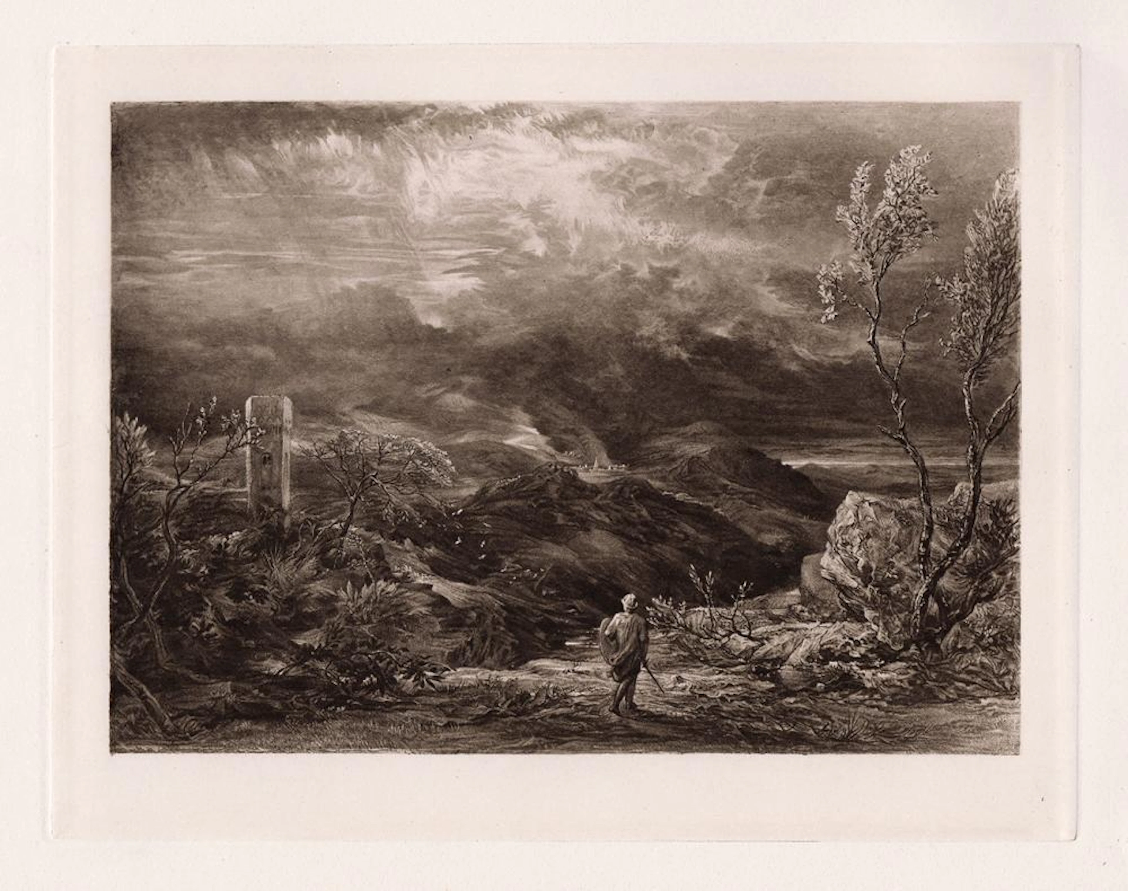 Samuel Palmer Christian descending into the Valley of Humiliation 1887 print