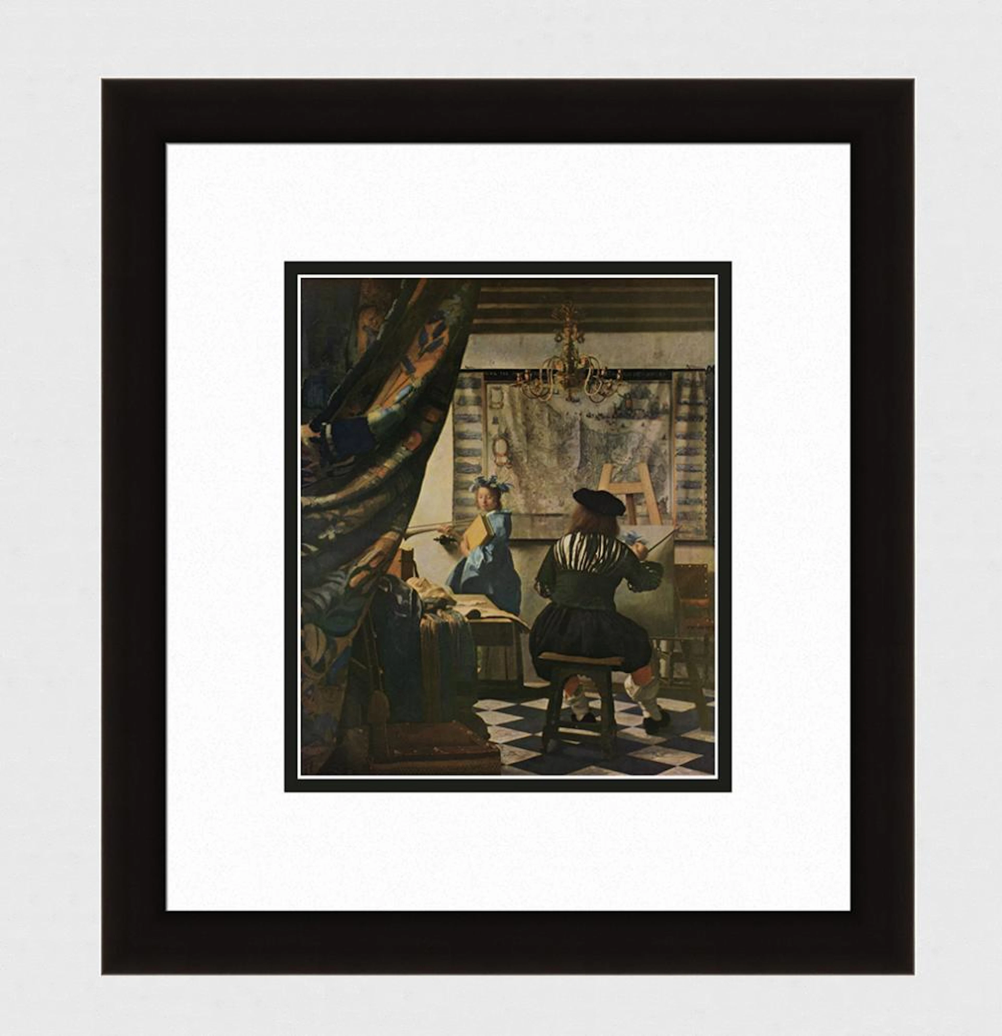 Johannes Vermeer 1958 Vintage Color Print Artist in His Studio Framed