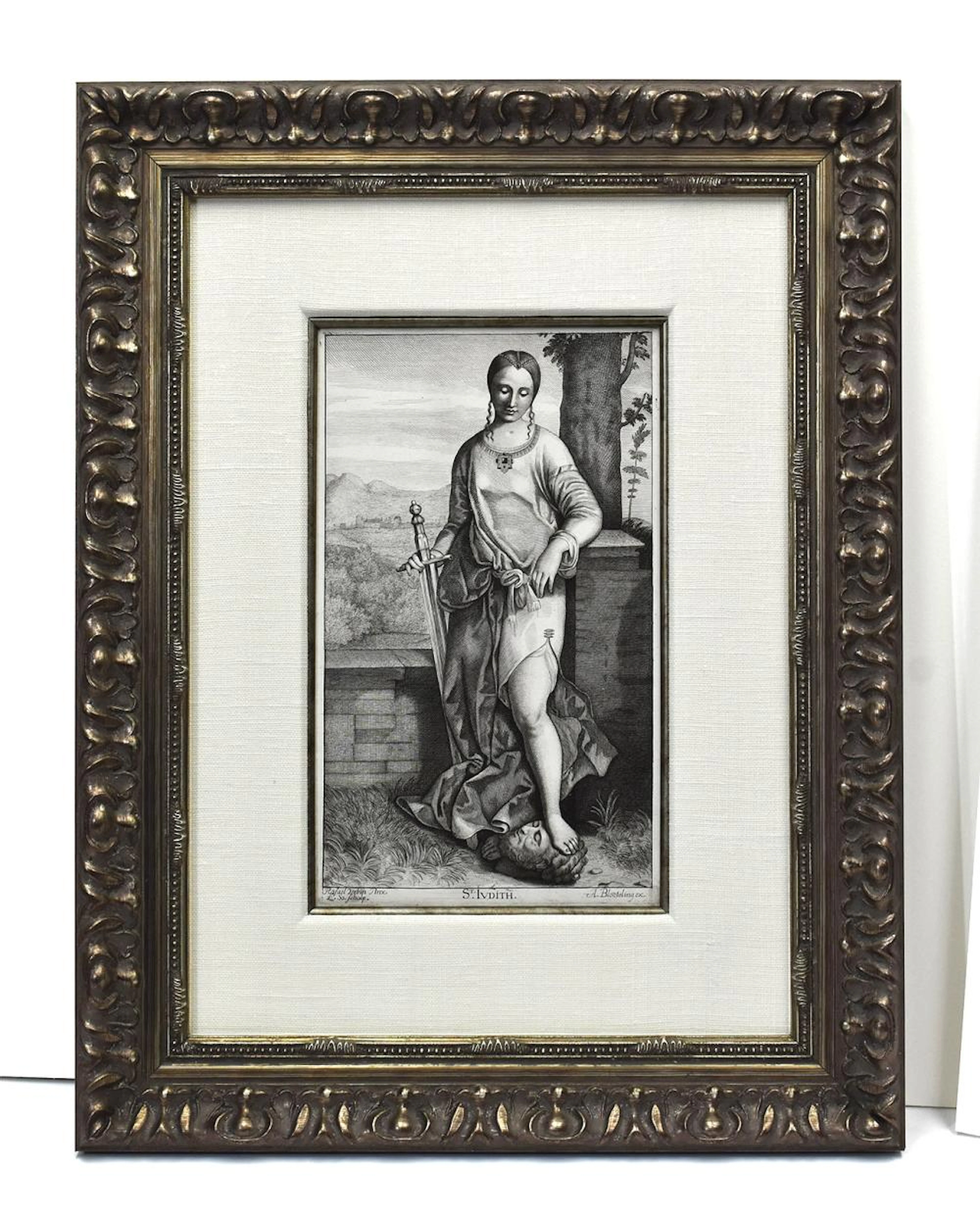 Giorgione 1600's Engraving Saint Judith Dutch Blooteling