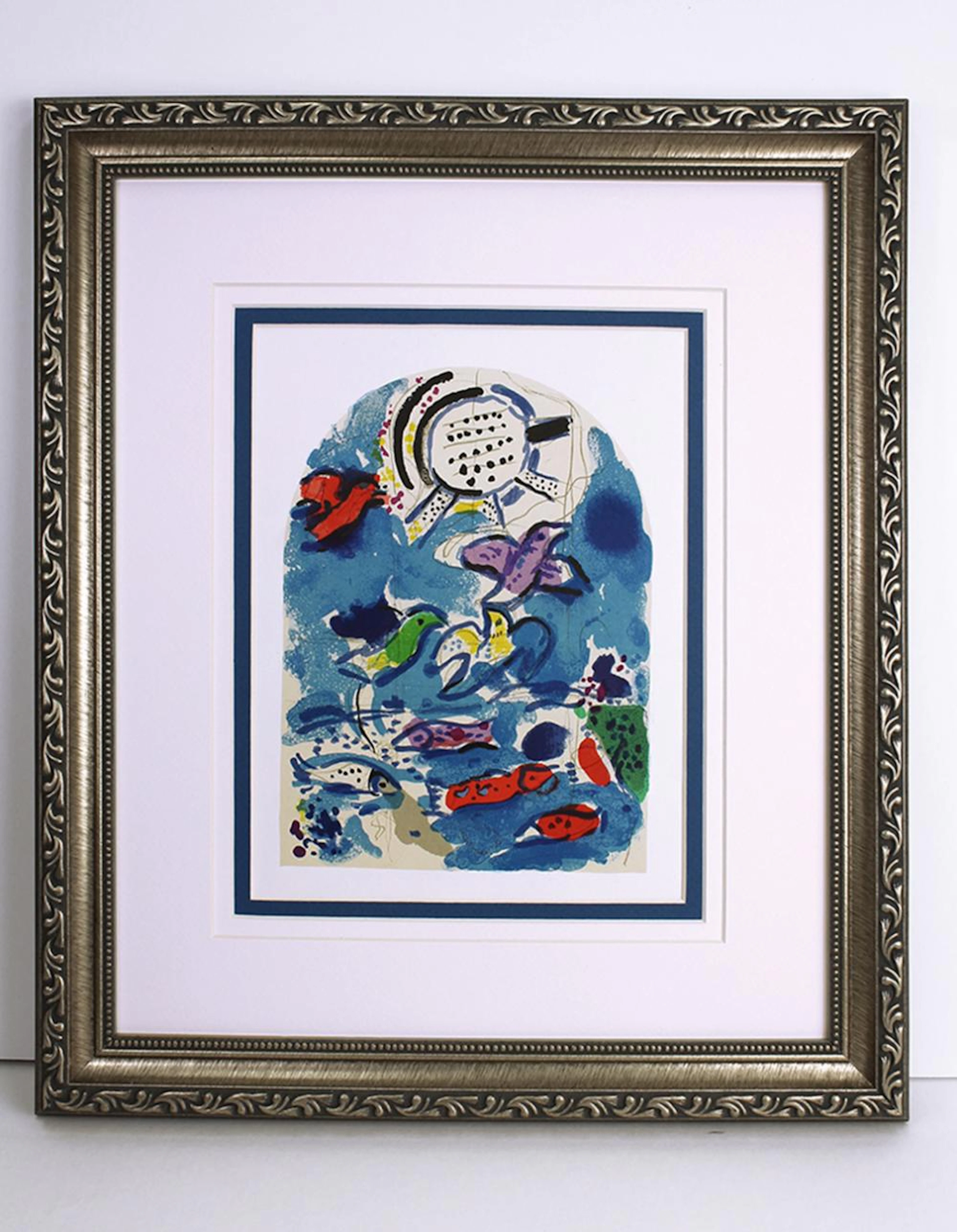 1962 Marc Chagall Color Lithograph Jerusalem Windows "Reuben" Framed