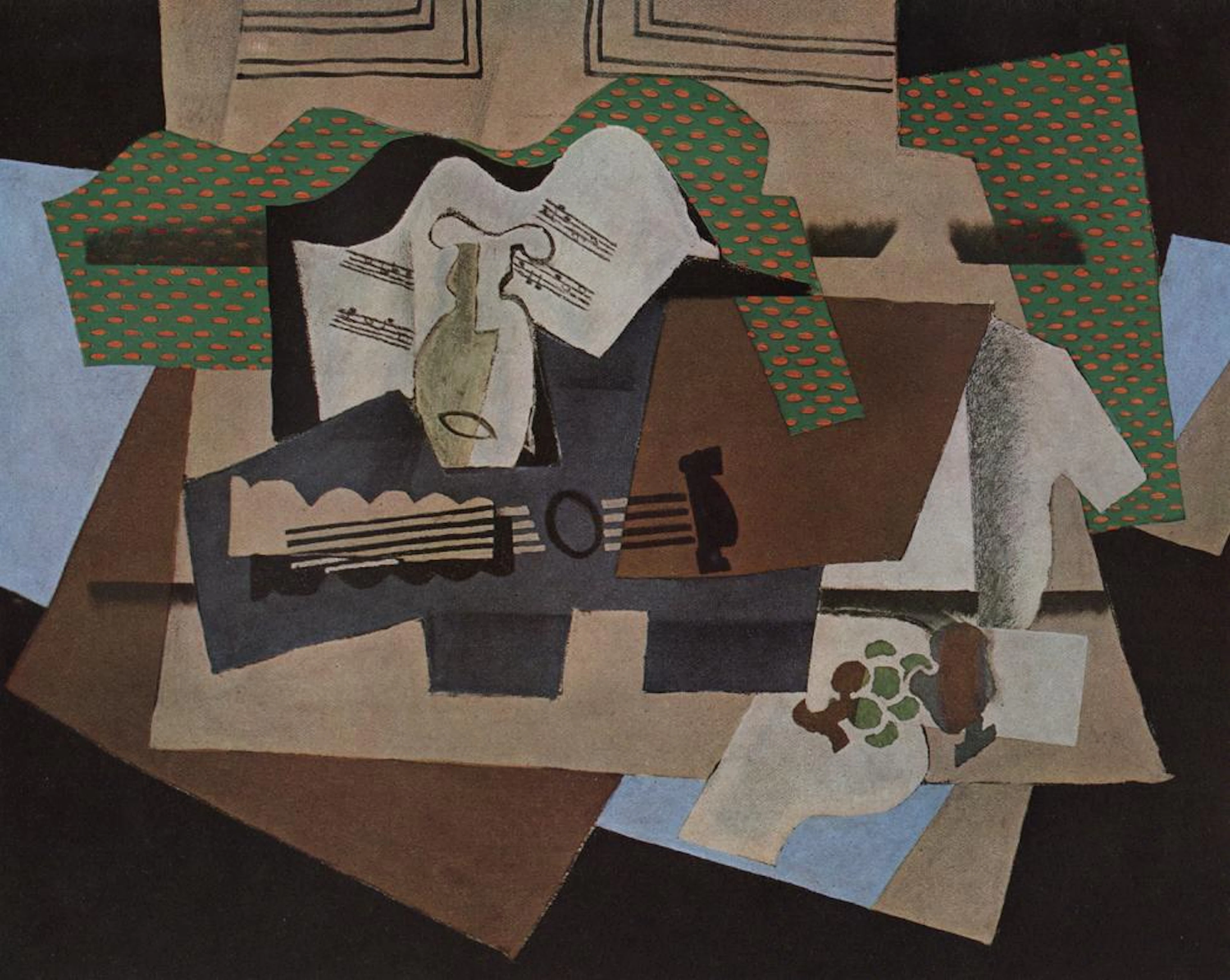 Georges BRAQUE 1946 Vintage Color Print Still Life with Guitar FRAMED