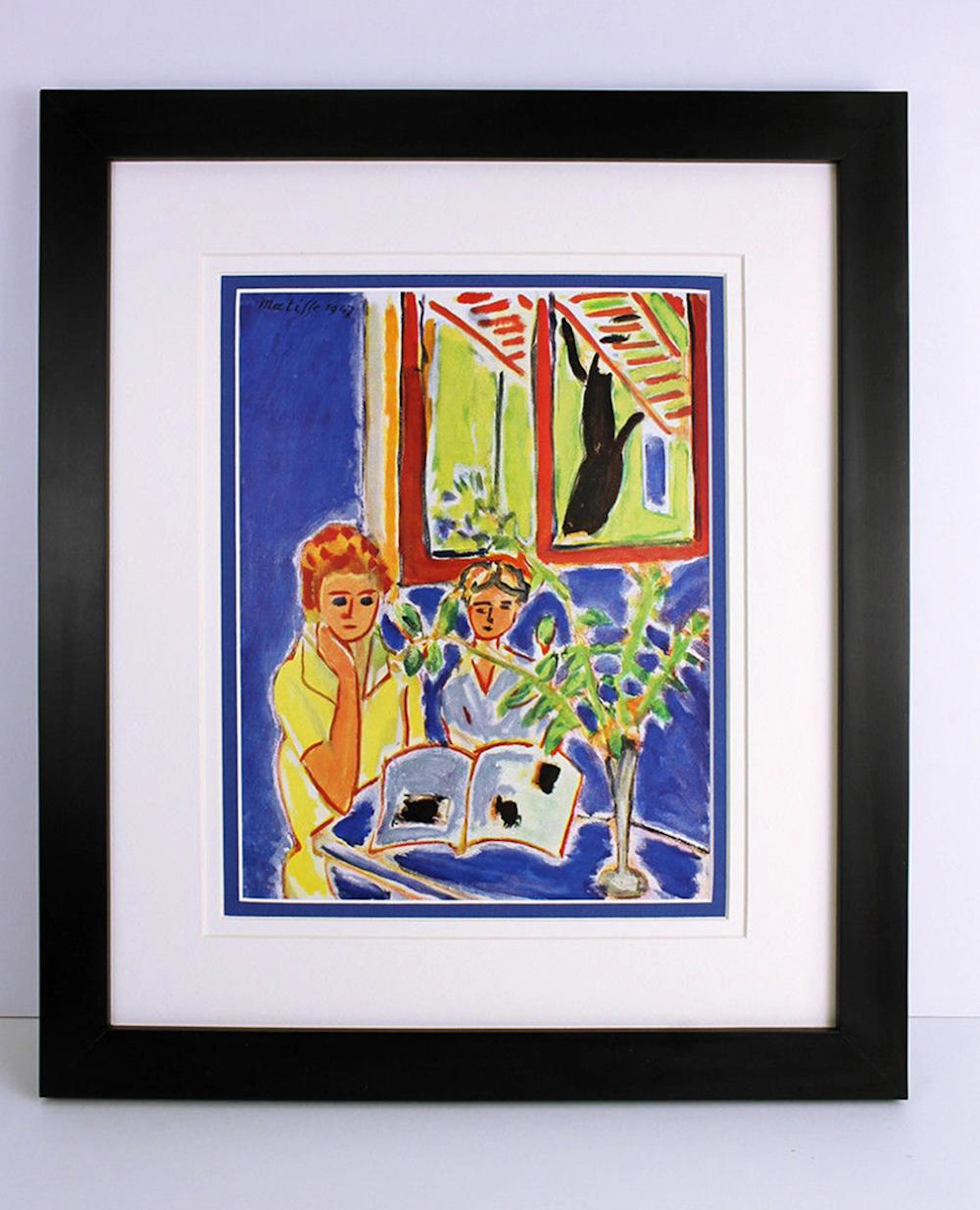 Henri Matisse Two Girls in a Blue Interior, with a Black Tree print signed