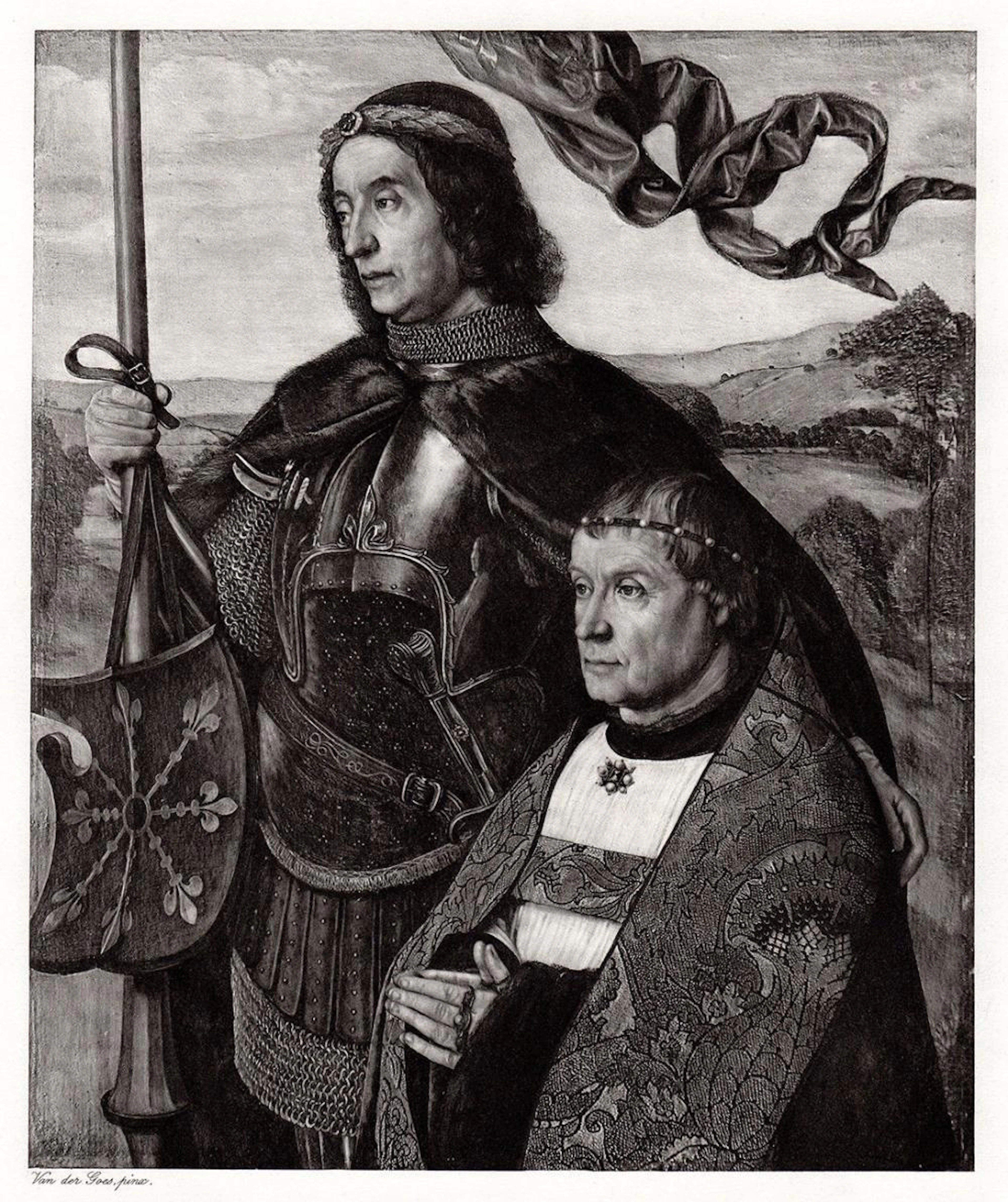 Hugo van der Goes Saint Maurice (or Saint Victor) 1892 print signed