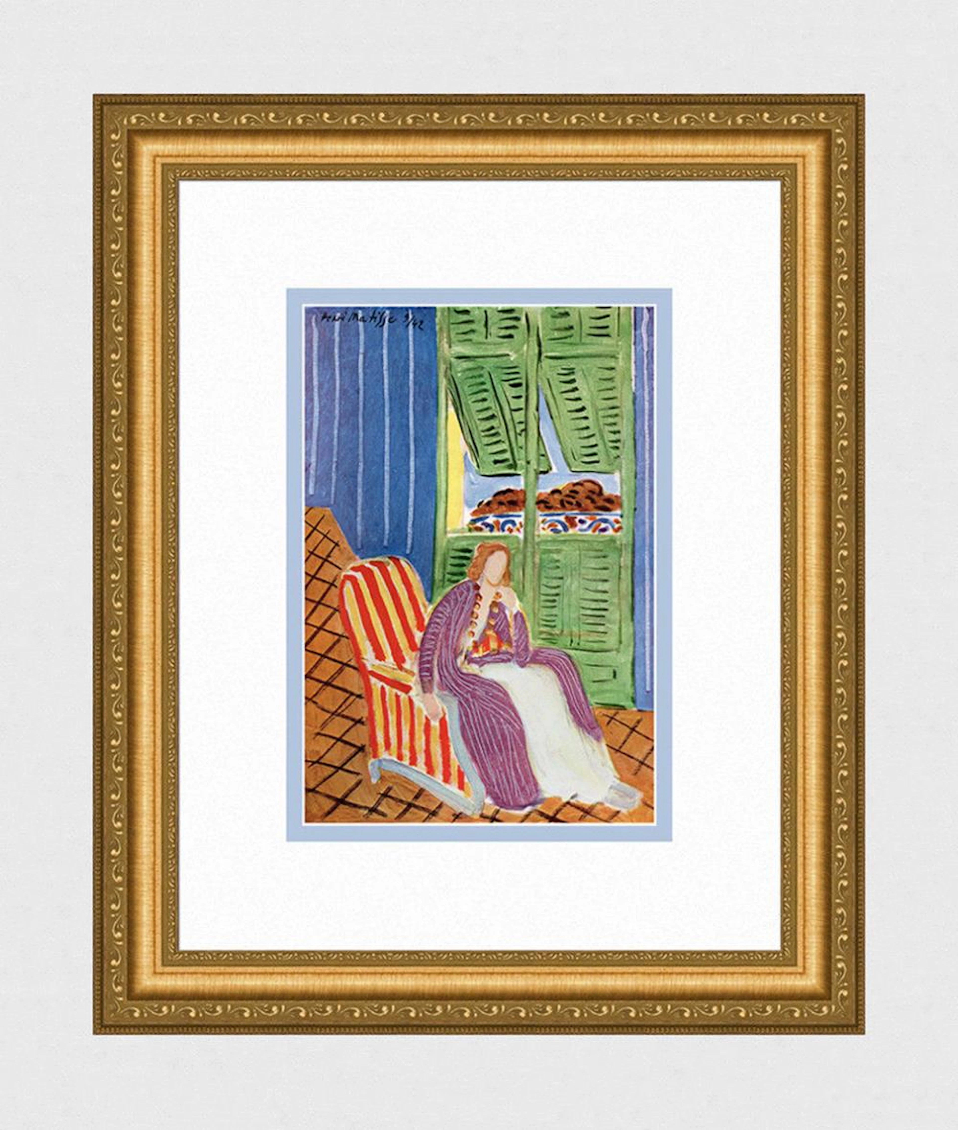 Henri Matisse 1945 Antique Print The Violet Dress (La Robe Violette) signed