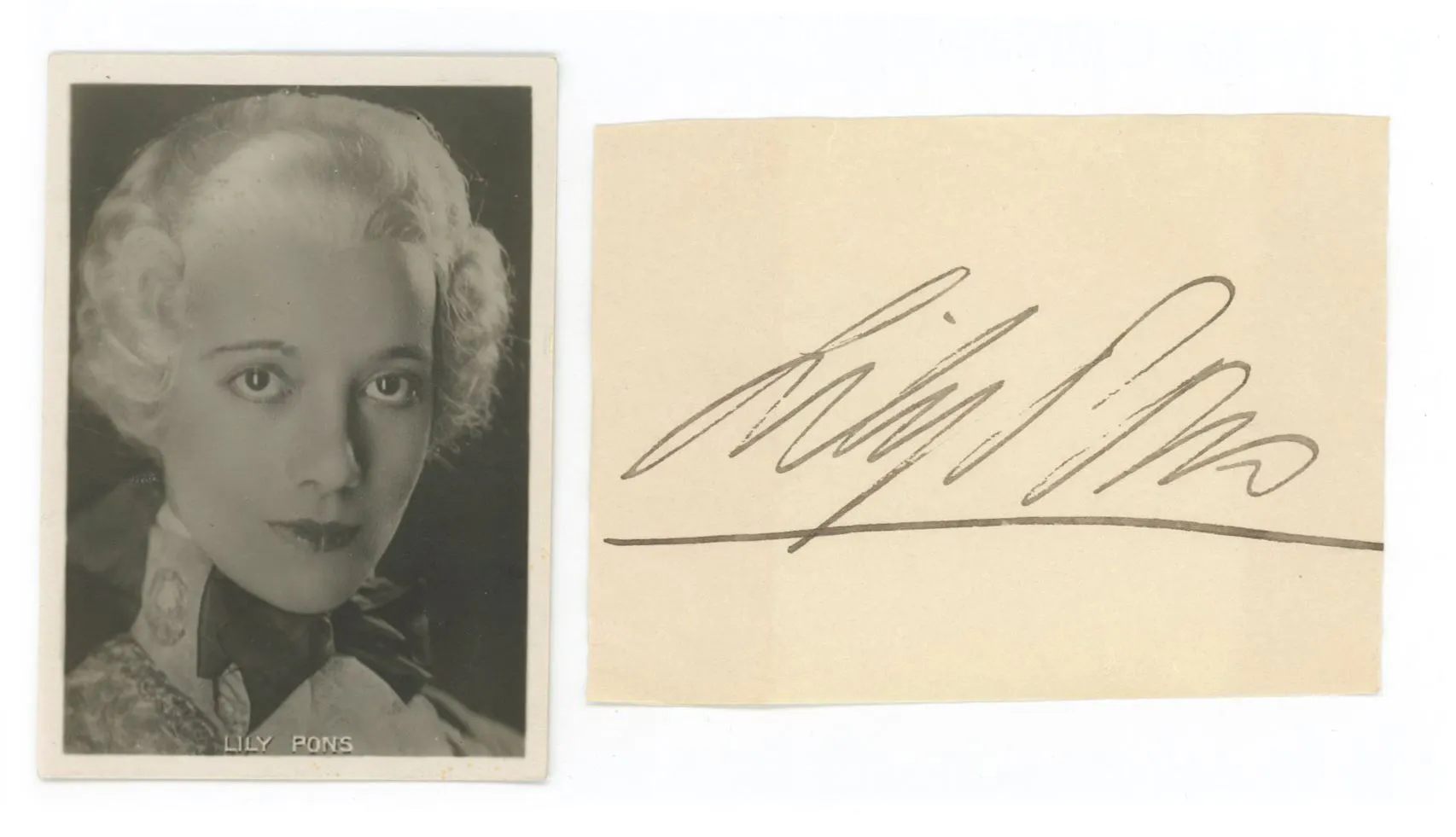 Lily Pons - Opera Singer and Actress - Clipped Autograph w 2.5 x 3.5 ...