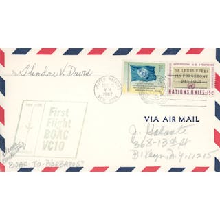 Glendon V. Davis - U.S. World War II Flying Ace - Autographed Postal Cover