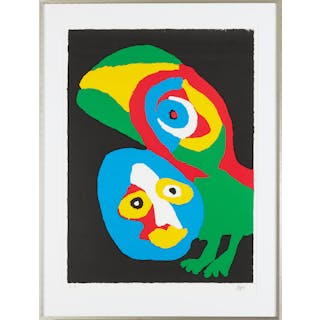 KAREL APPEL. "Parrot", litografi, 1974, signerad, E.A., konstnärens exemplar.