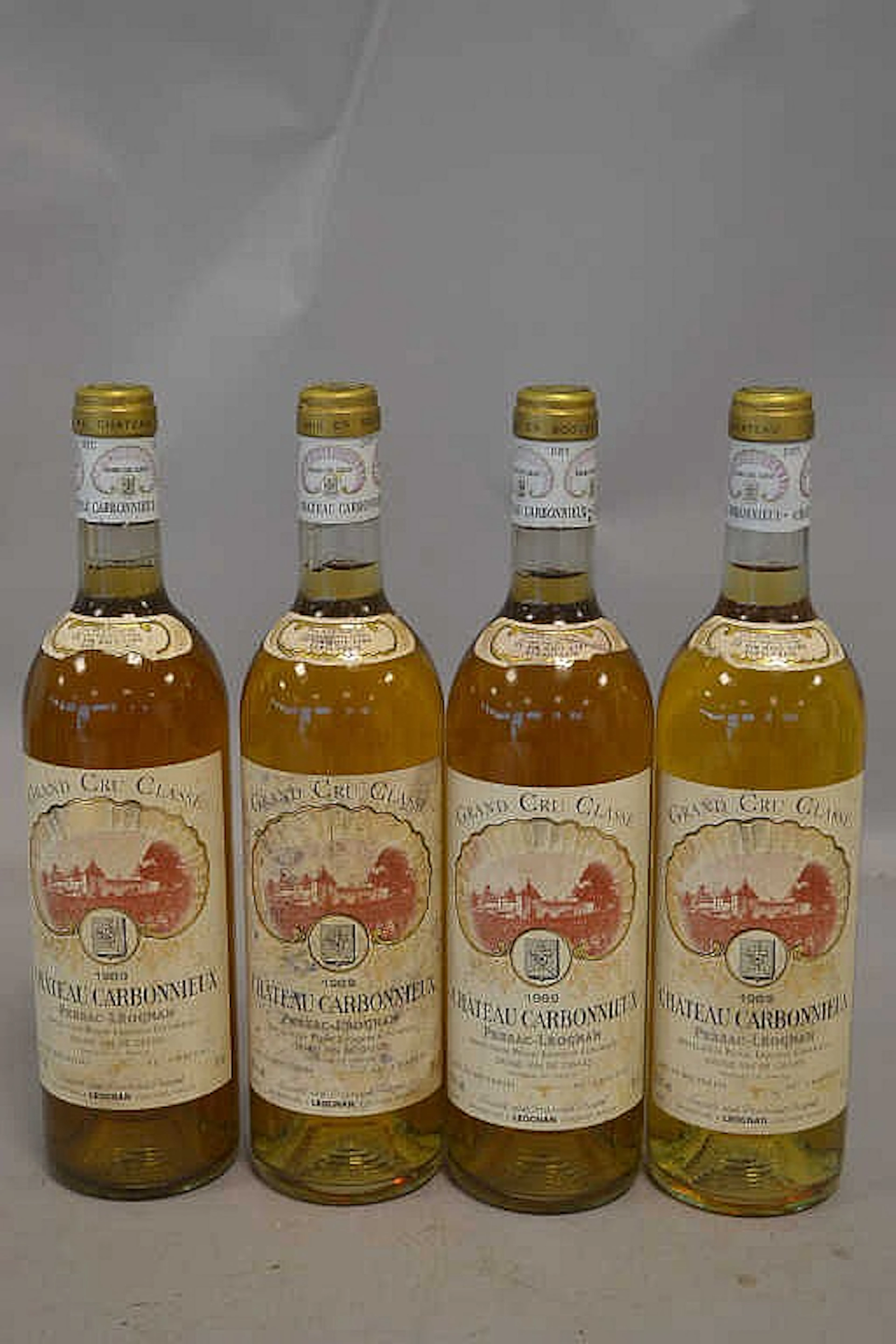 4 Bottles CH. CARBONNIEUX Graves GCC blanc 1989 Et.: 3