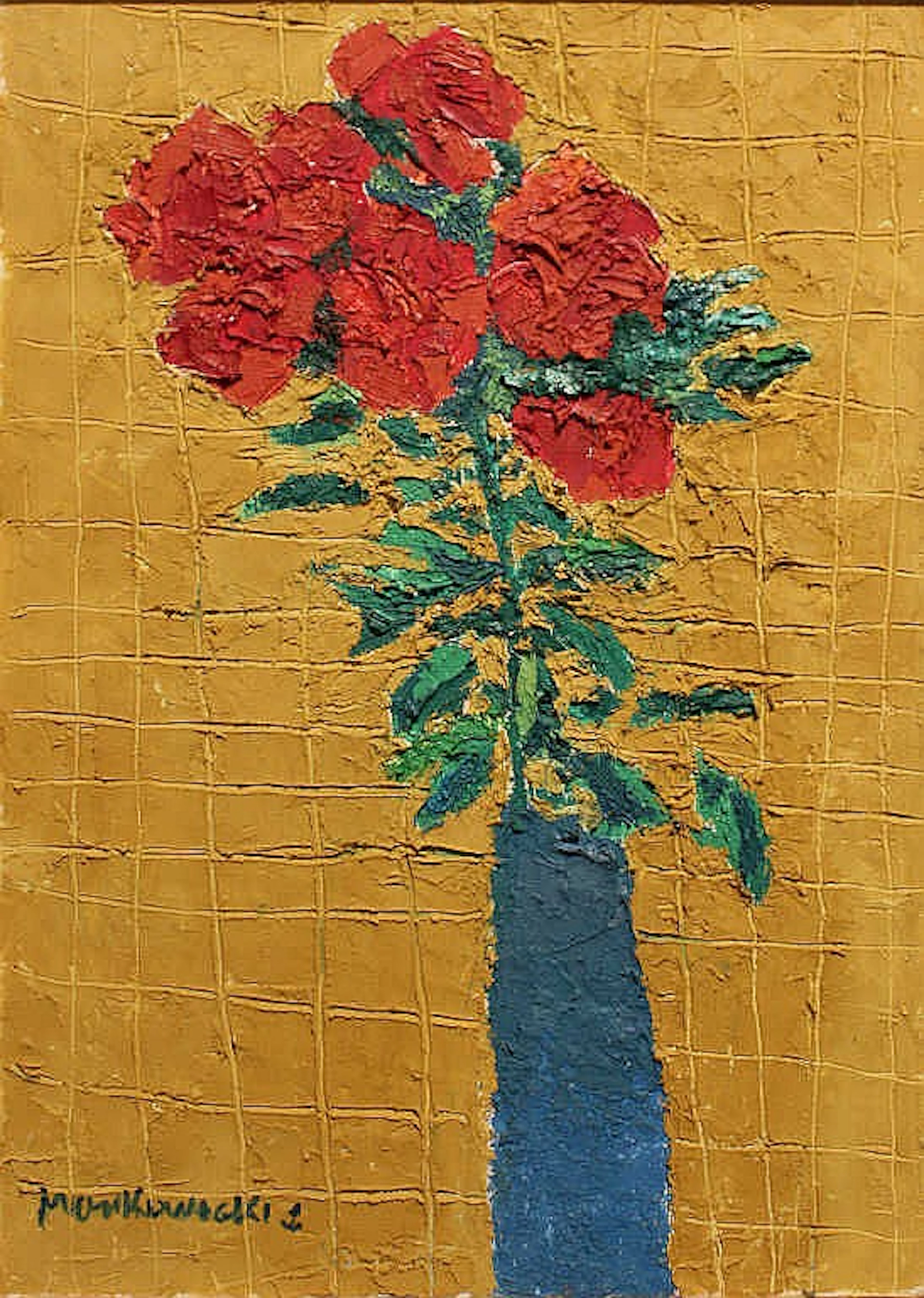 Marc MONKOWICKI (1929-2010) (Peintre officiel de la marine), "Les roses, va
