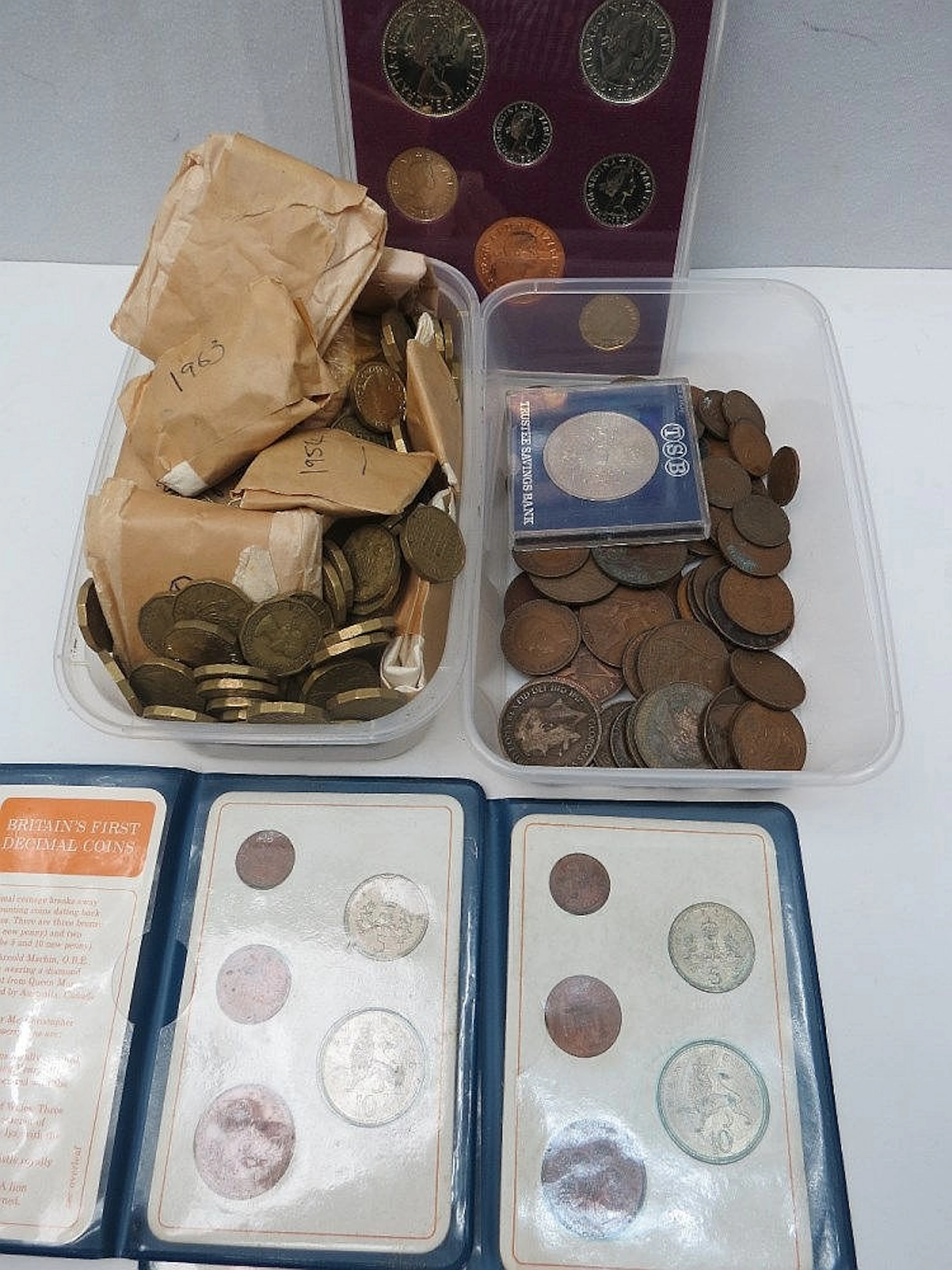 Collection of bronze three pence coins 1937-1967