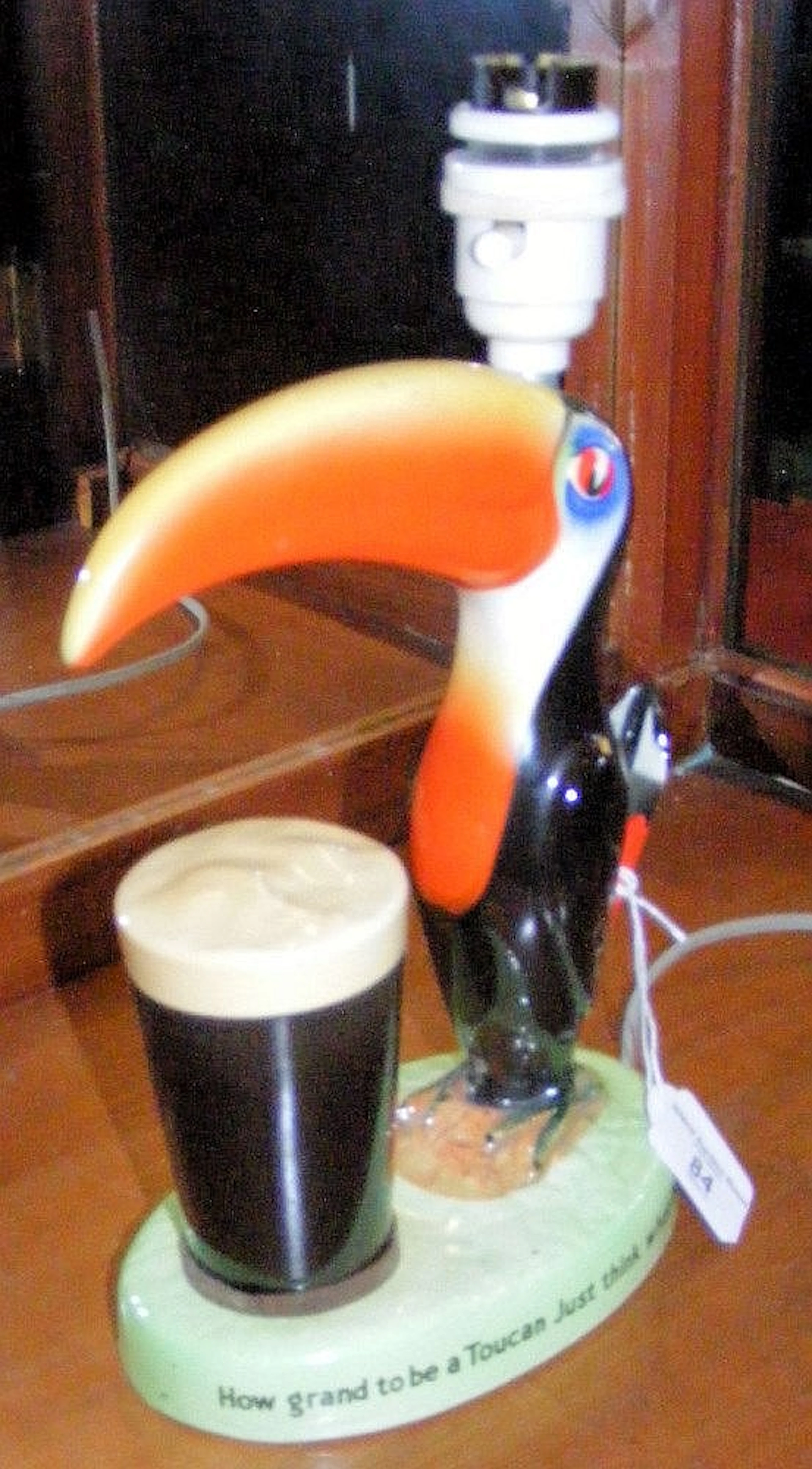 An old Carltonware Guinness Toucan advertising table lamp ?How grand to be
