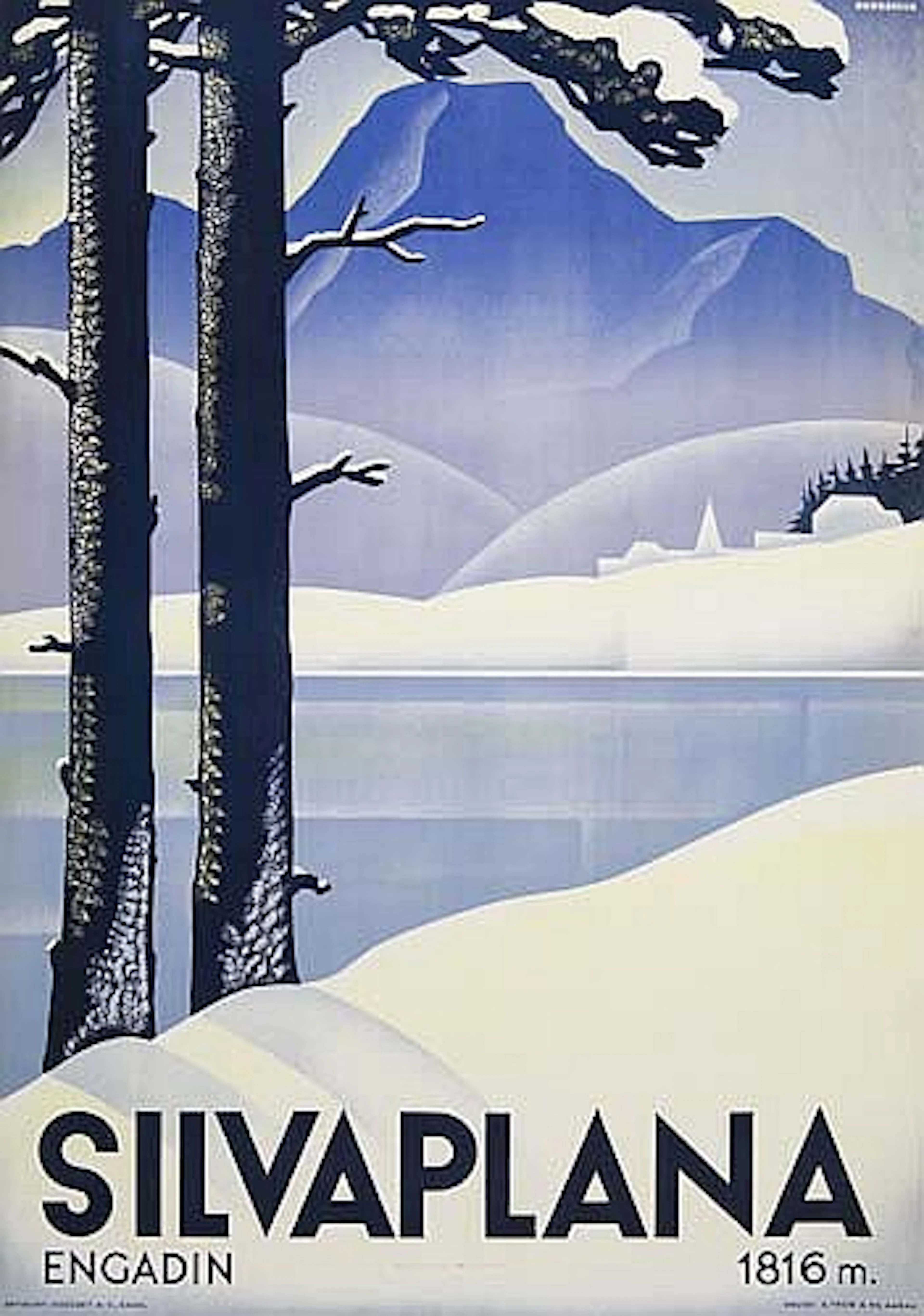 JOHANNES HANDSCHIN SILVAPLANA. 38x27 inches. Gedezet, Basel.