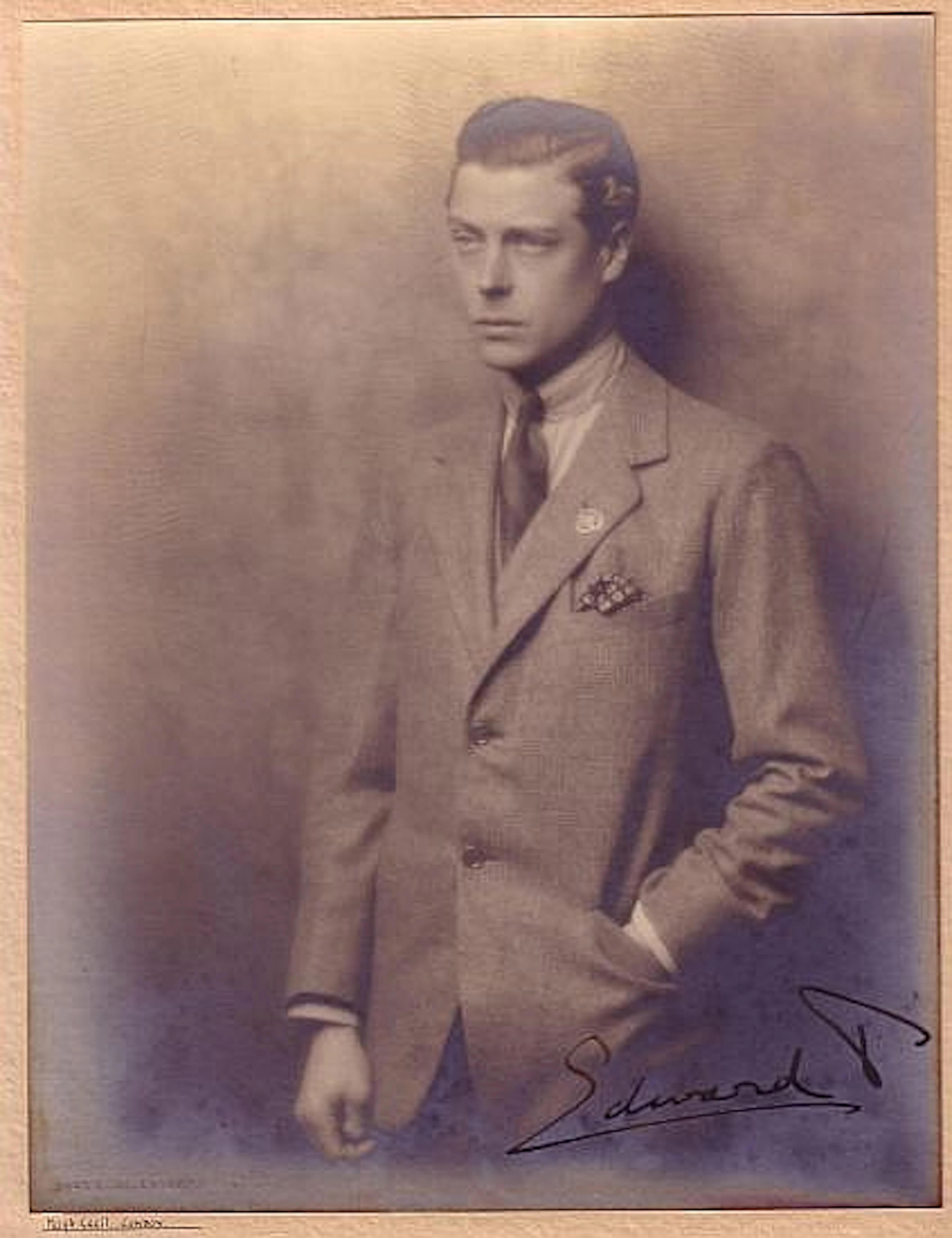 WINDSOR, EDWARD; DUKE OF. Photograph Signed, "Edward P.," as Prince of Wales,