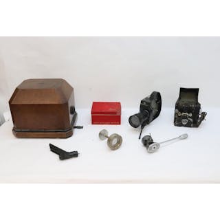 Camera boxes, a movie film camera
