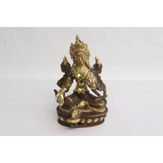 Chinese gilt bronze sculpture of deity